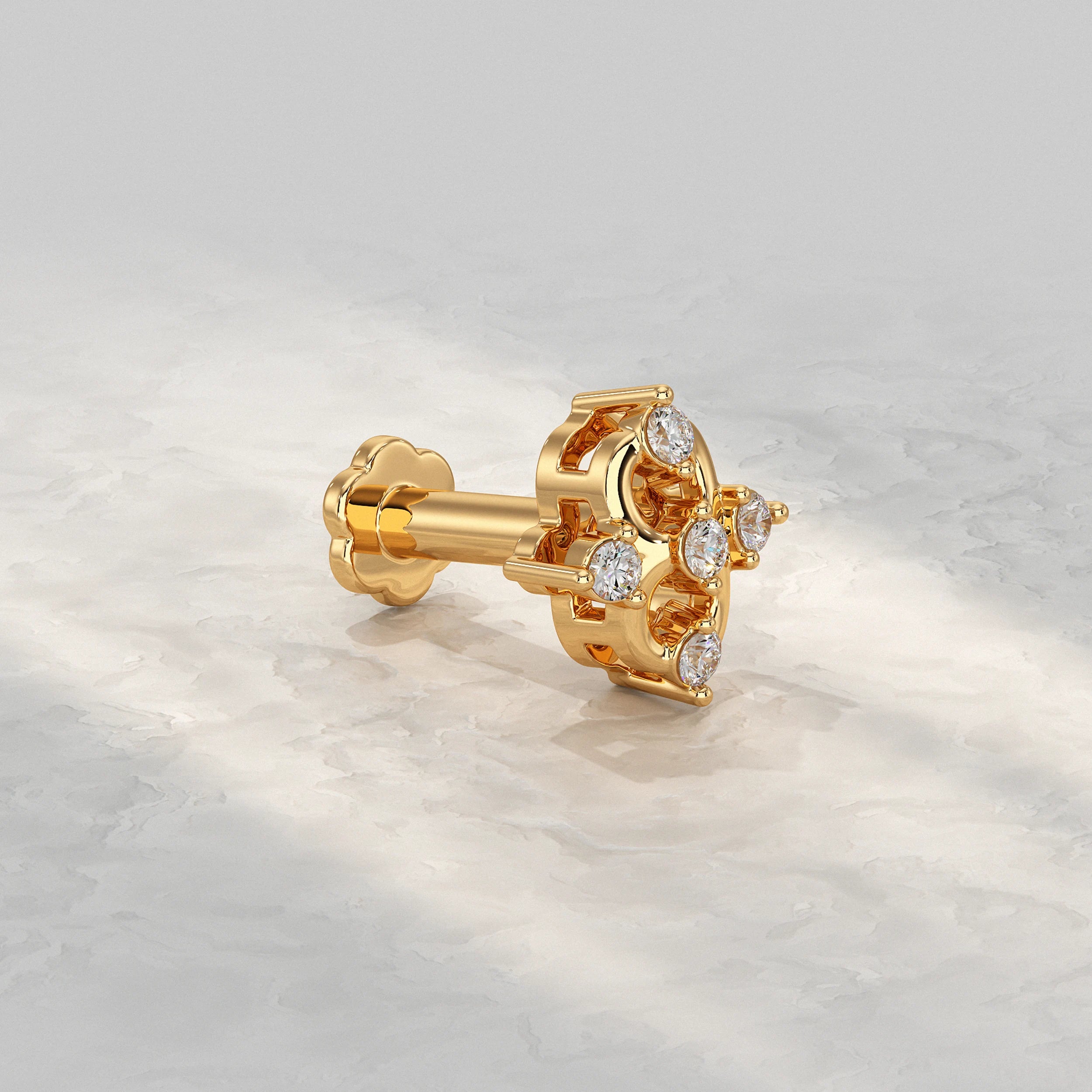Yellow-Gold-Nose-Pin-With-Floral-Diamond-Arrangement