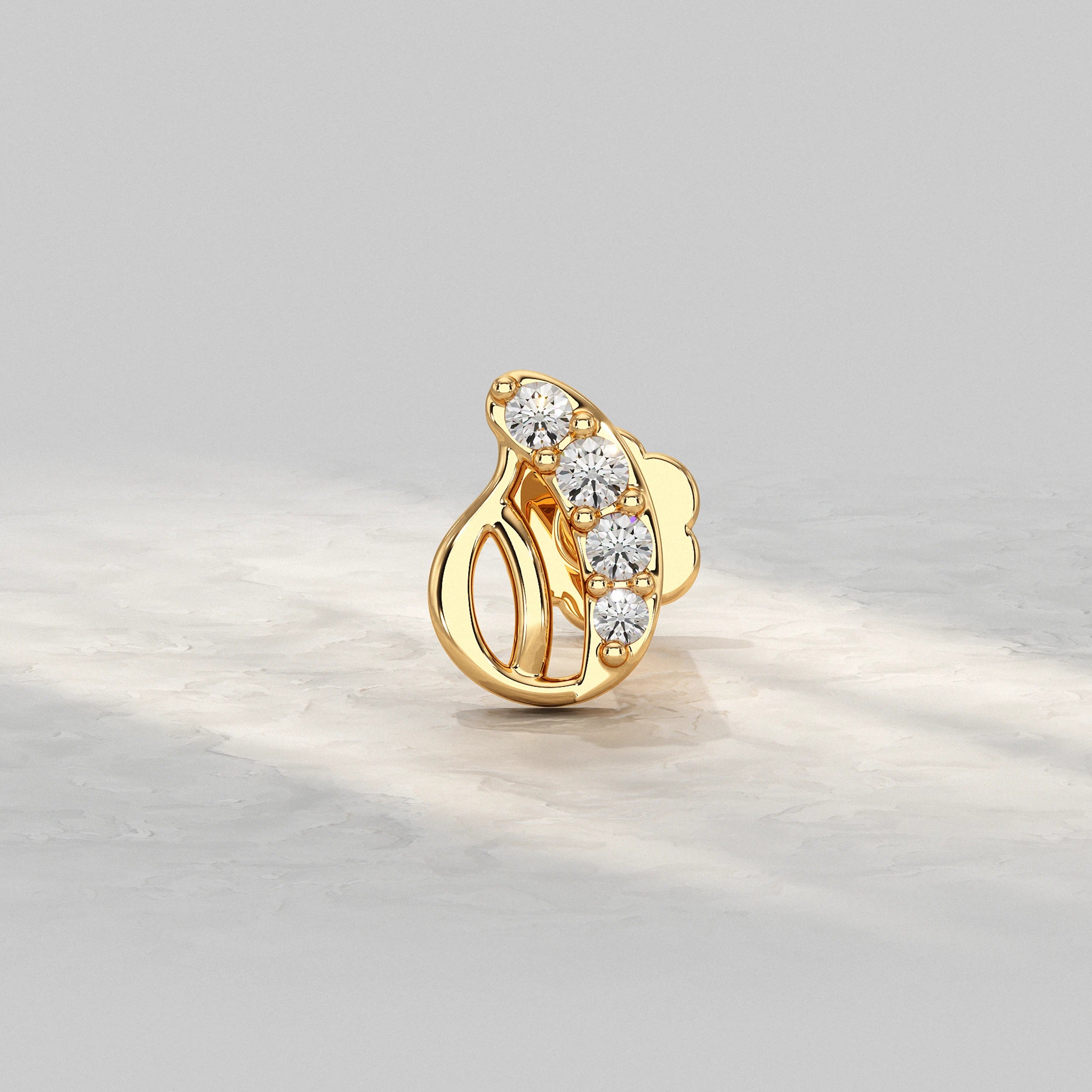 Yellow-Gold-Paisley-Nose-Pin-With-Round-Diamond-Accent