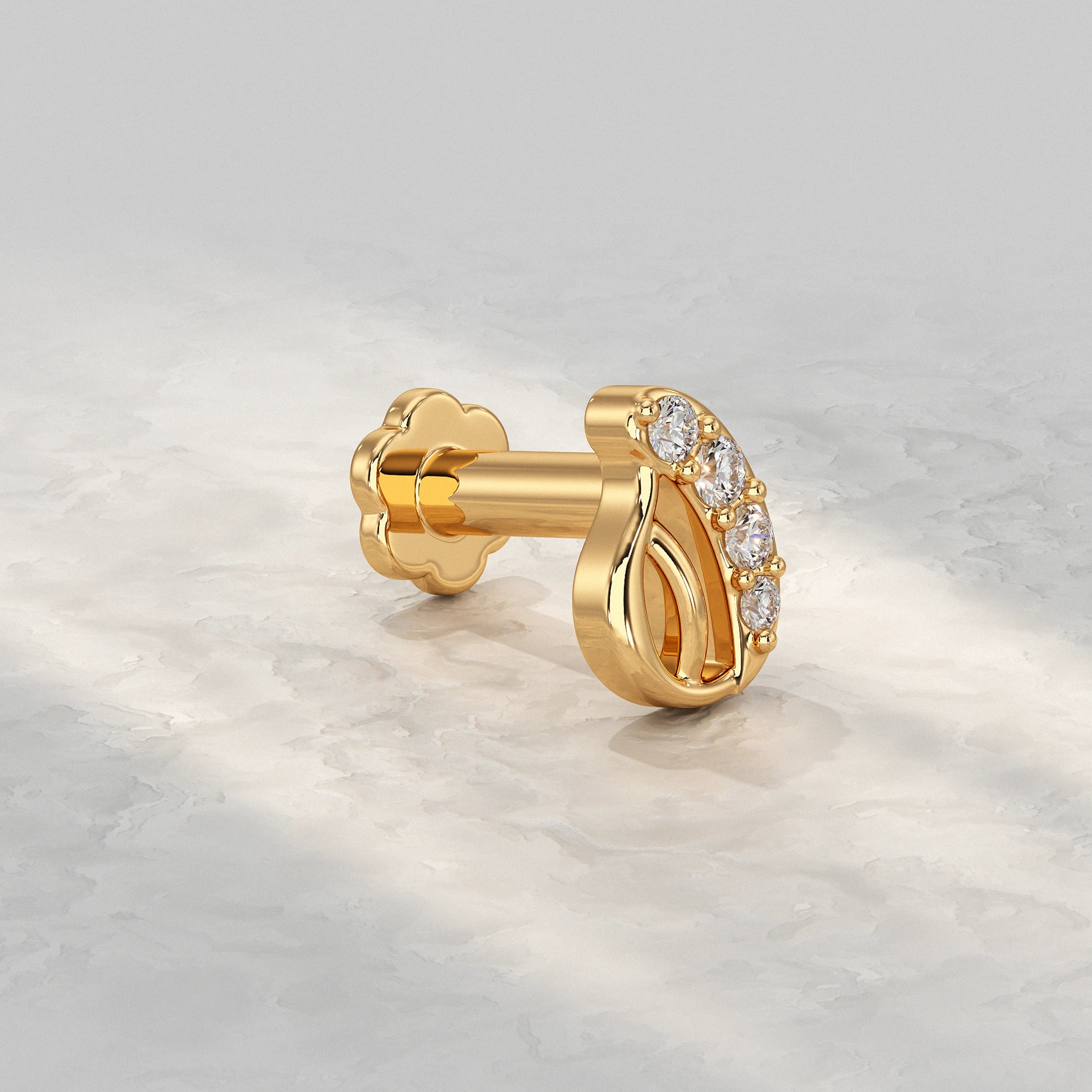 Delicate-Yellow-Gold-Nose-Pin-Featuring-Intricate-Paisley-And-Round-Diamond