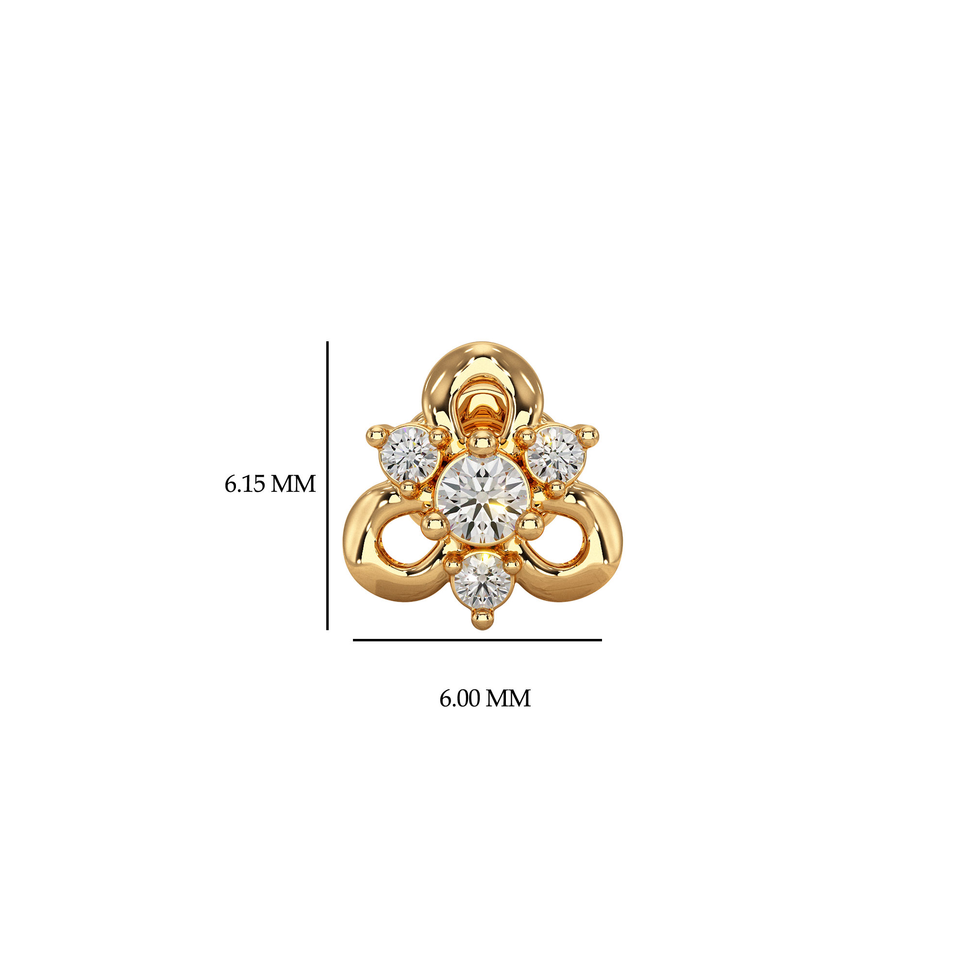 Yellow-Gold-Flower-Nose-Pin-With-Central-Diamond-And-Side-Stones