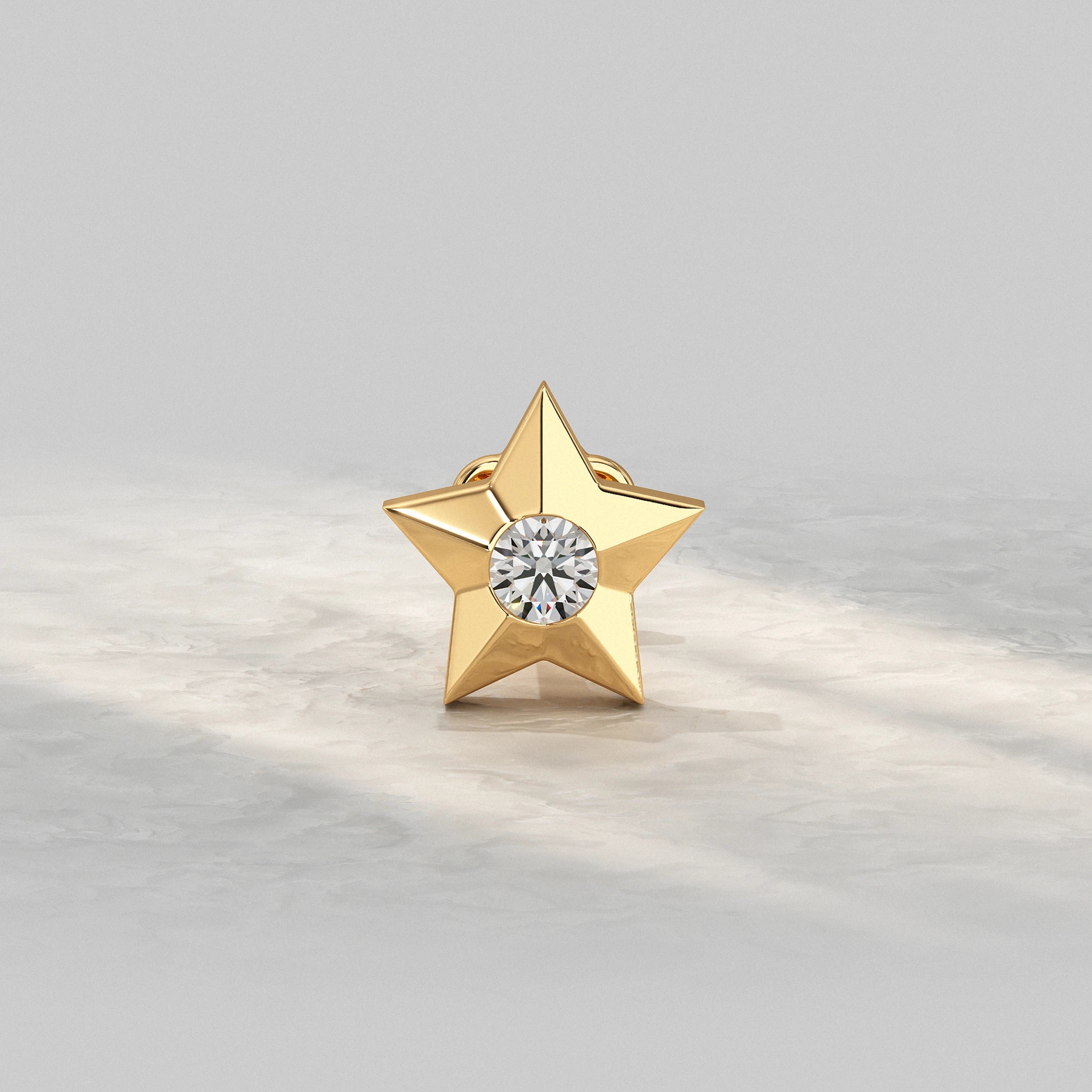 Yellow-Gold-Star-Nose-Pin-With-Single-Round-Diamond