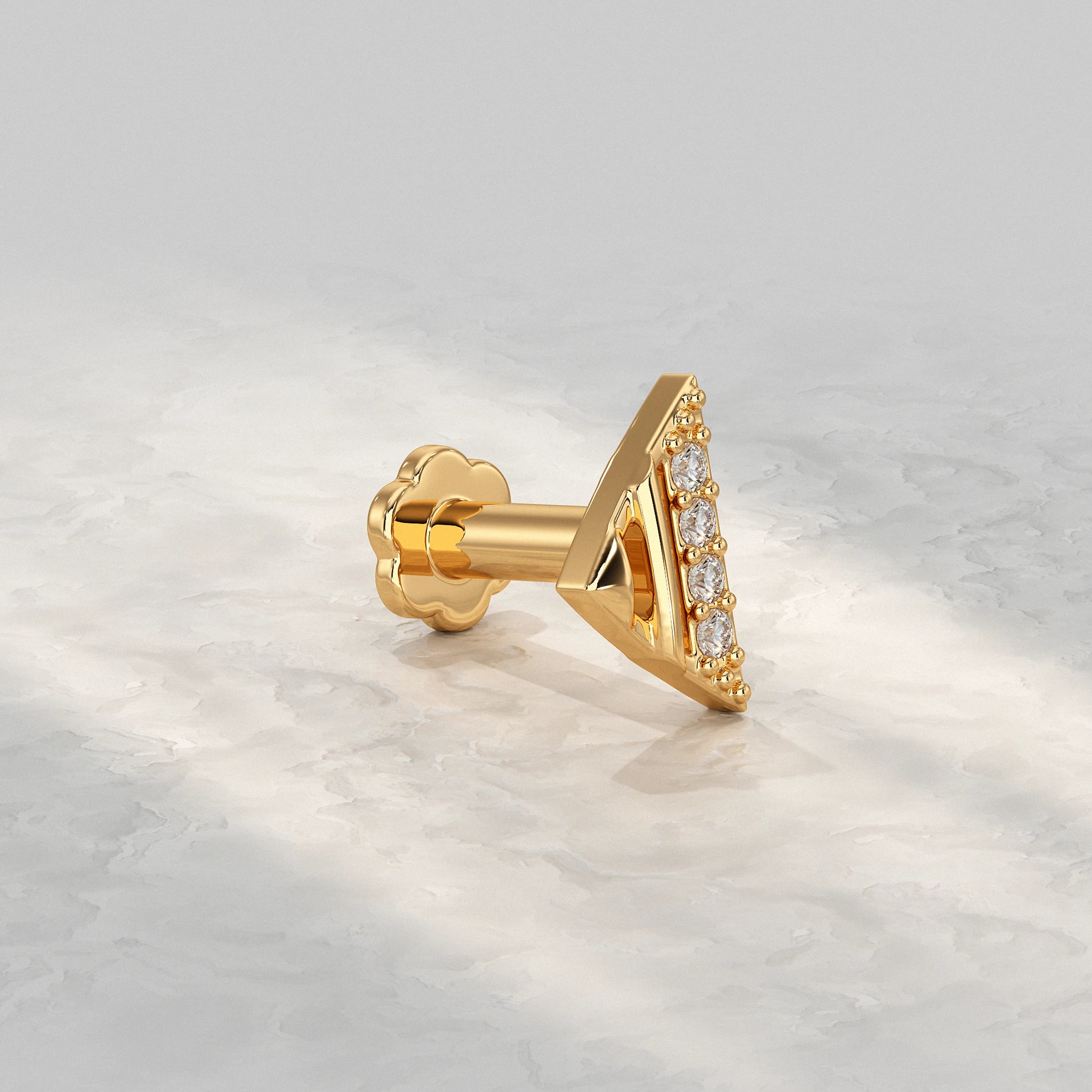 Delicate-Yellow-Gold-Nose-Pin-Featuring-Triangle-Motif-And-Brilliant-Diamond