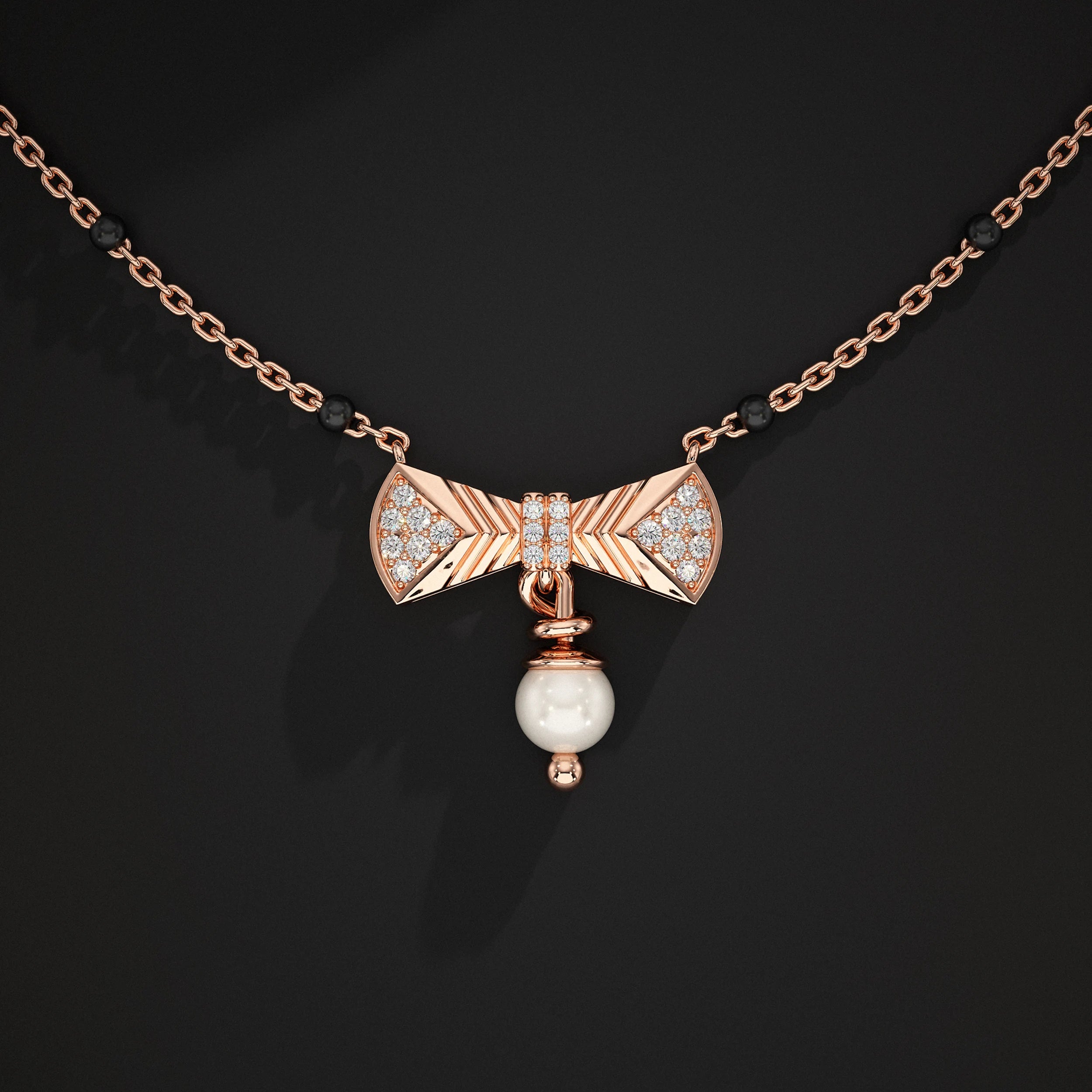 Reverse Tapered Style Lab Diamond Mangalsutra Mangal Sutra
