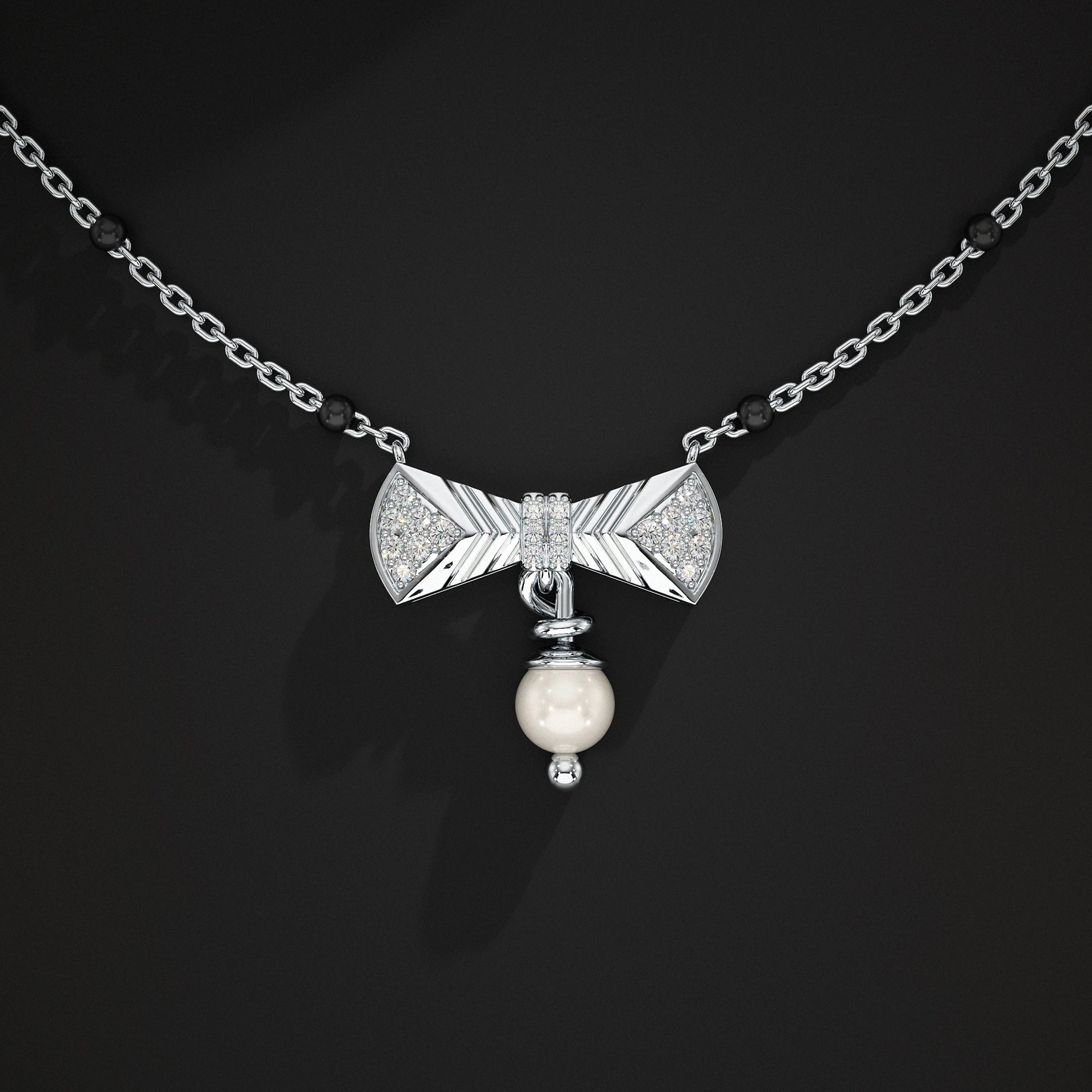 Reverse Tapered Style Lab Diamond Mangalsutra Mangal Sutra