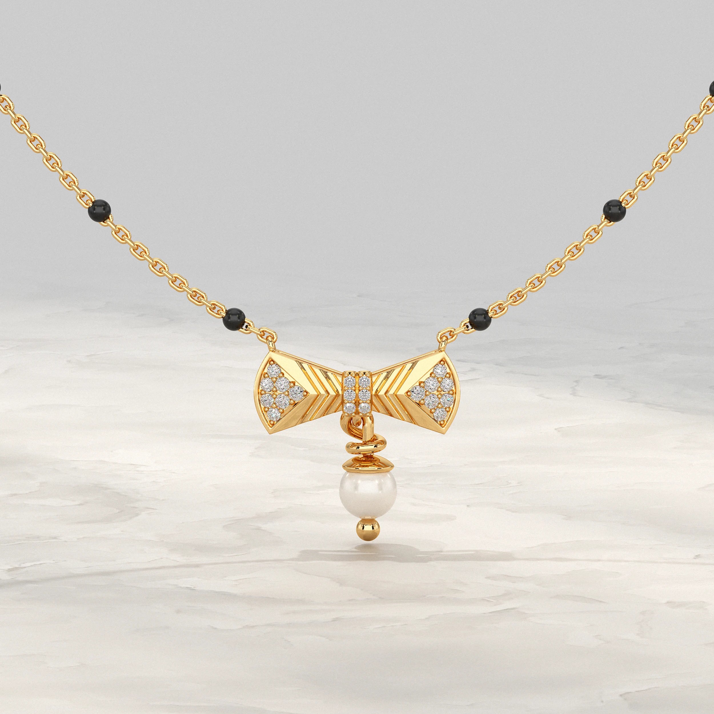 Reverse Tapered Style Lab Diamond Mangalsutra Mangal Sutra