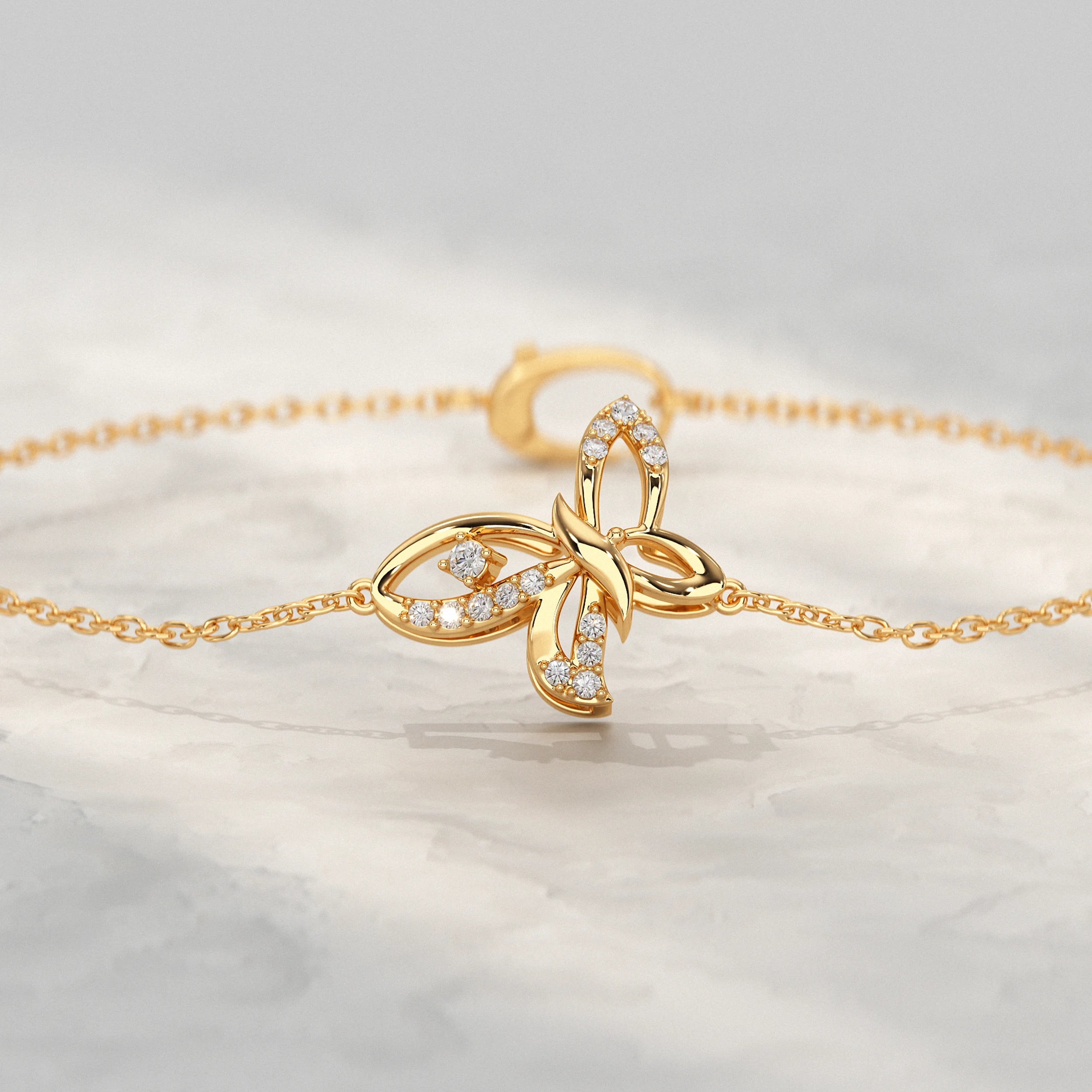 Butterfly Lab Diamond Bracelet