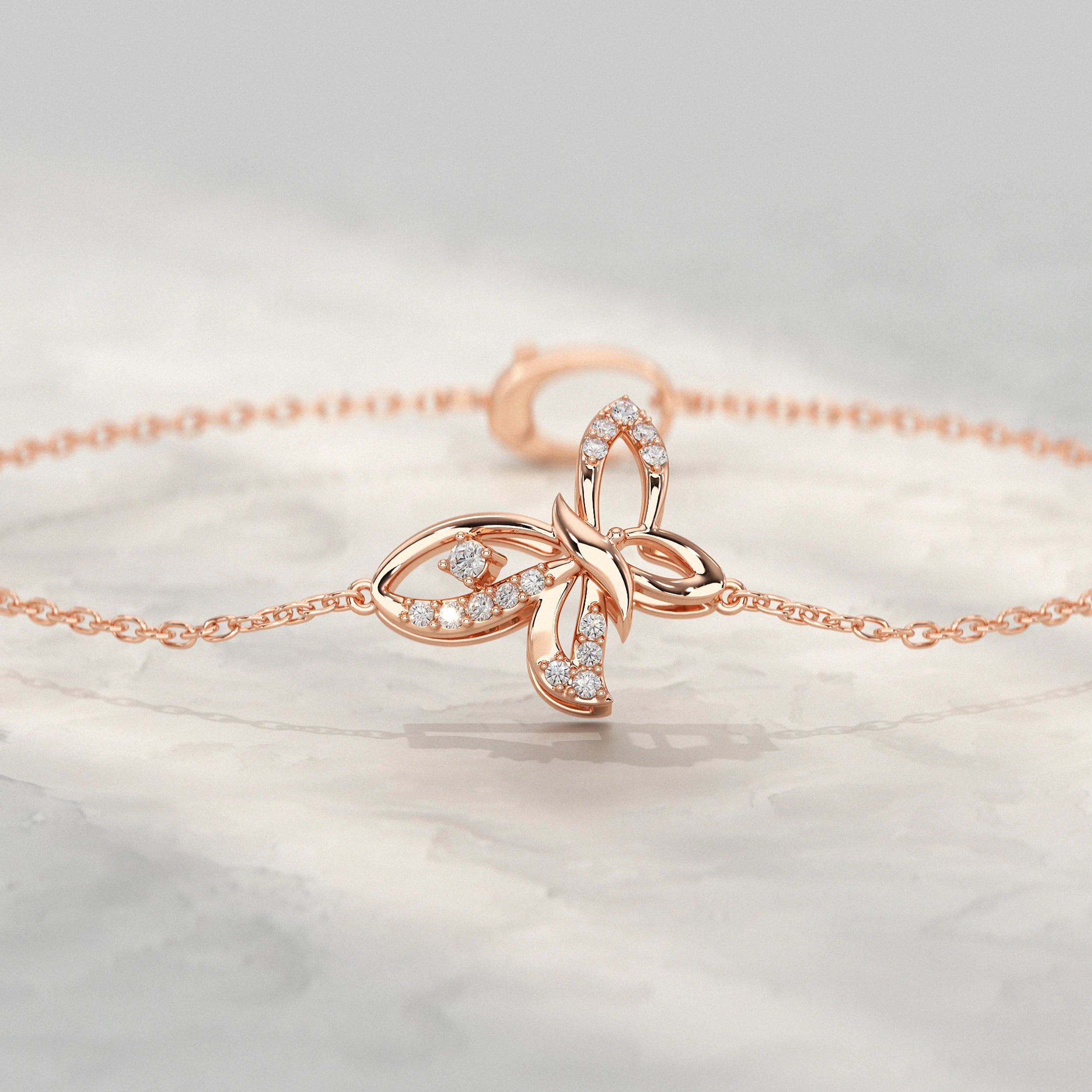 Butterfly Lab Diamond Bracelet