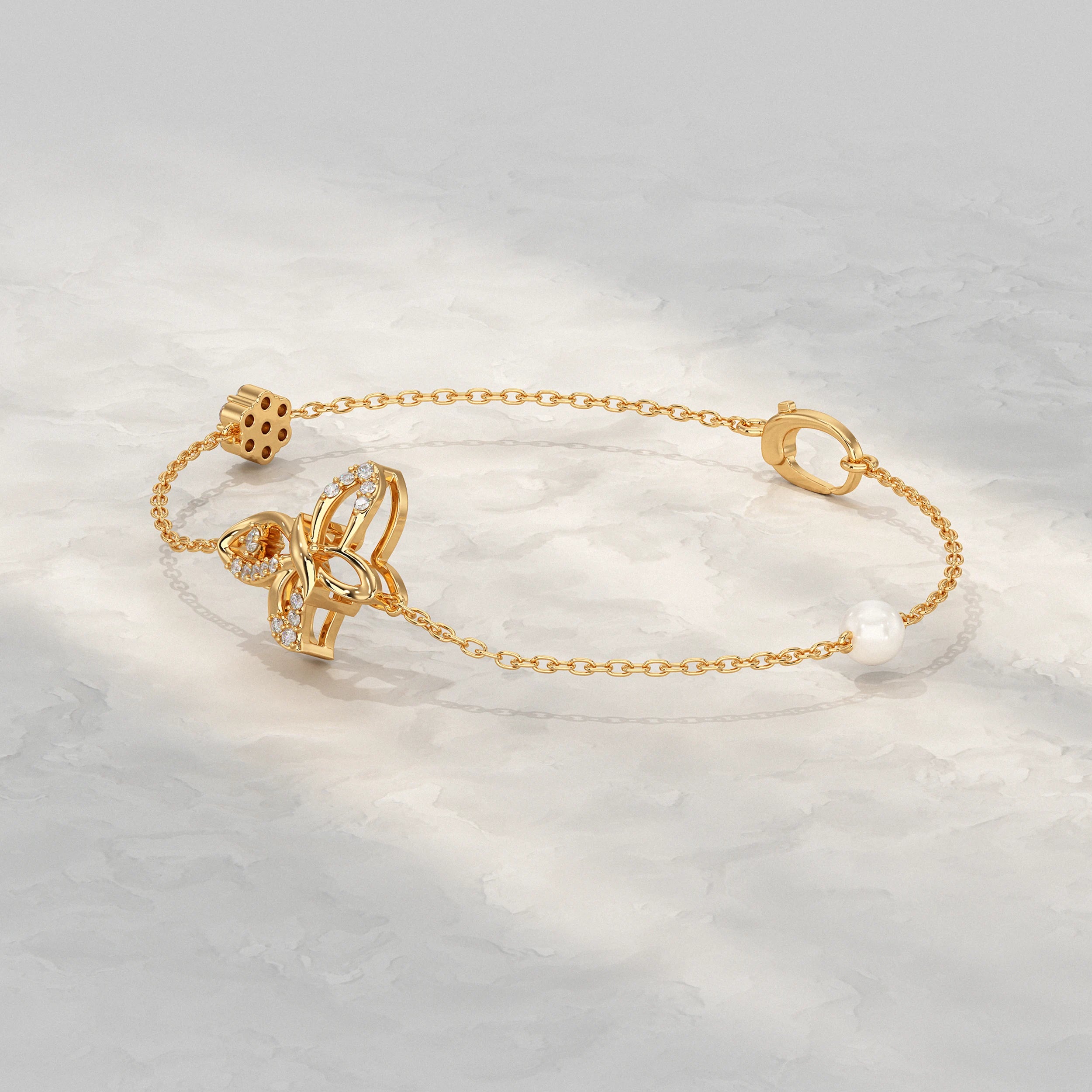 Butterfly Lab Diamond Bracelet