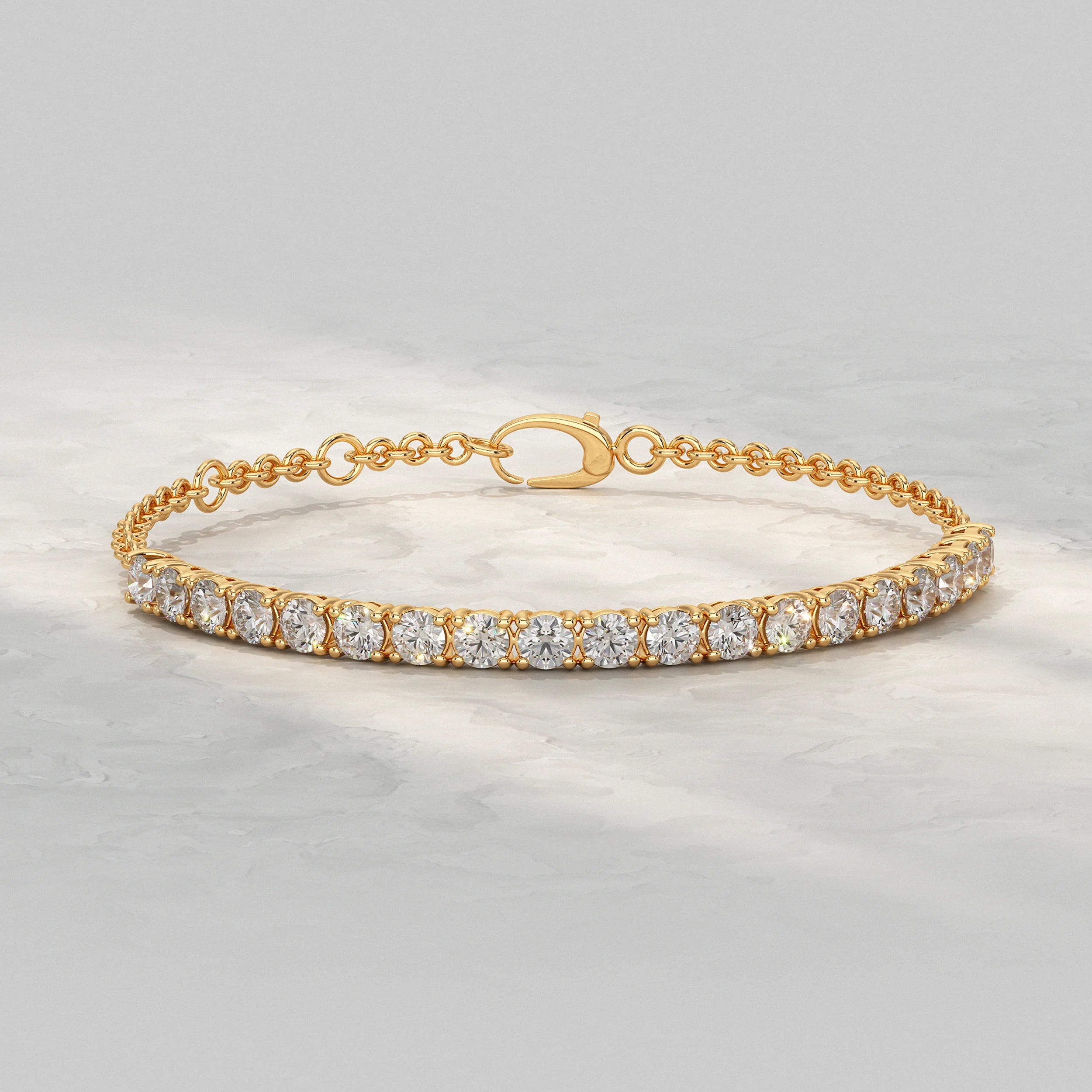 Round Lab Diamond Half Tennis Bracelet