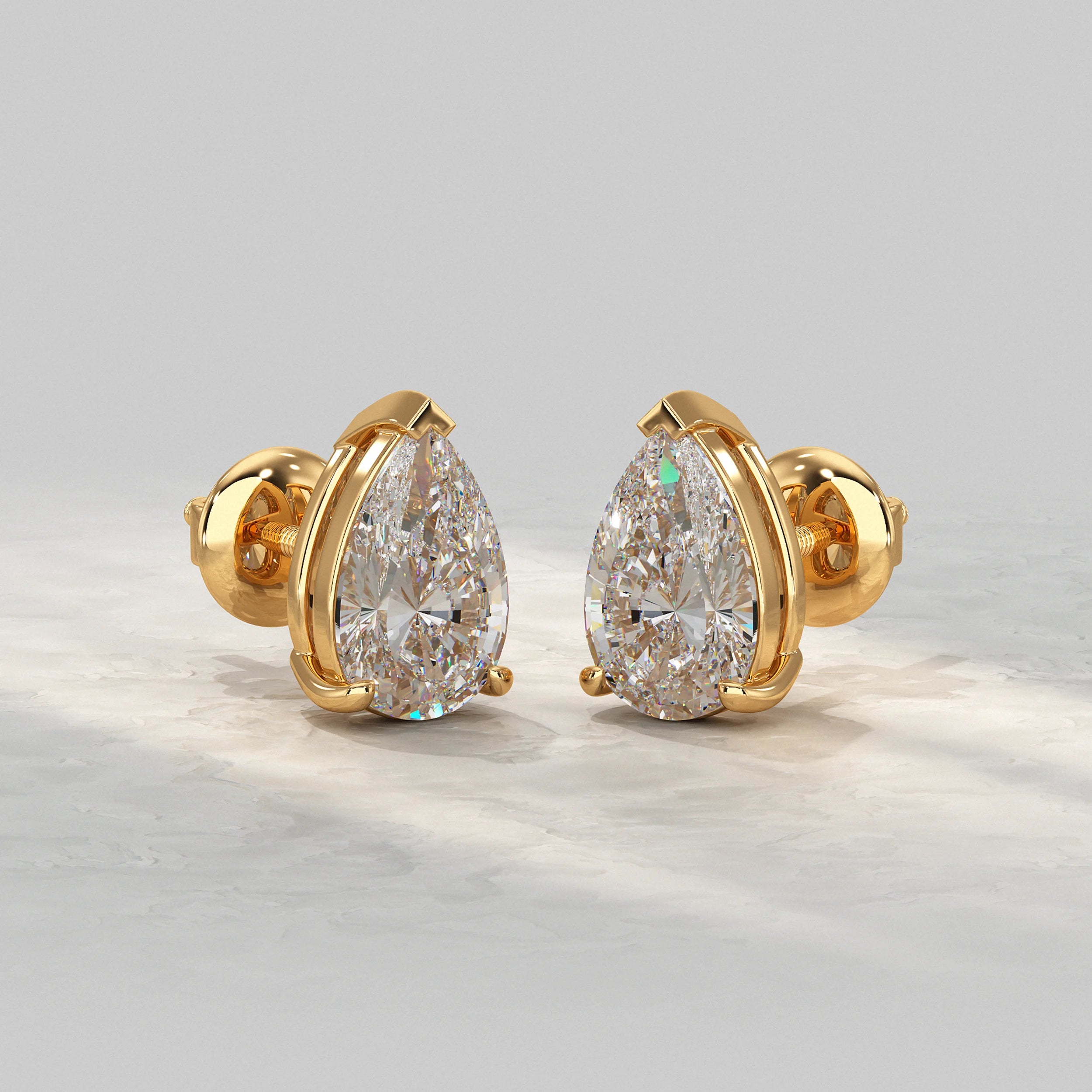 Pear Lab Diamond Stud Earrings