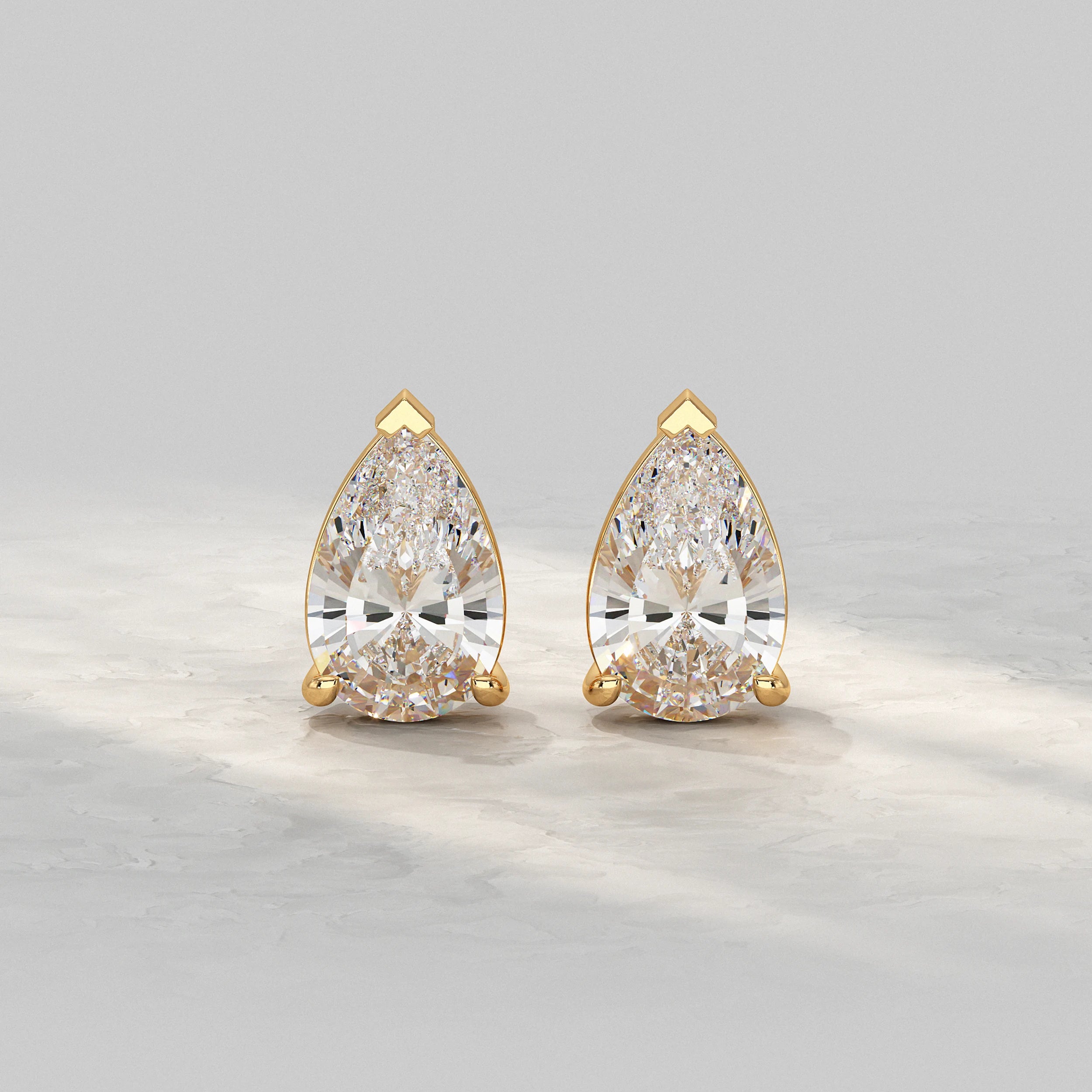 Pear Lab Diamond Stud Earrings