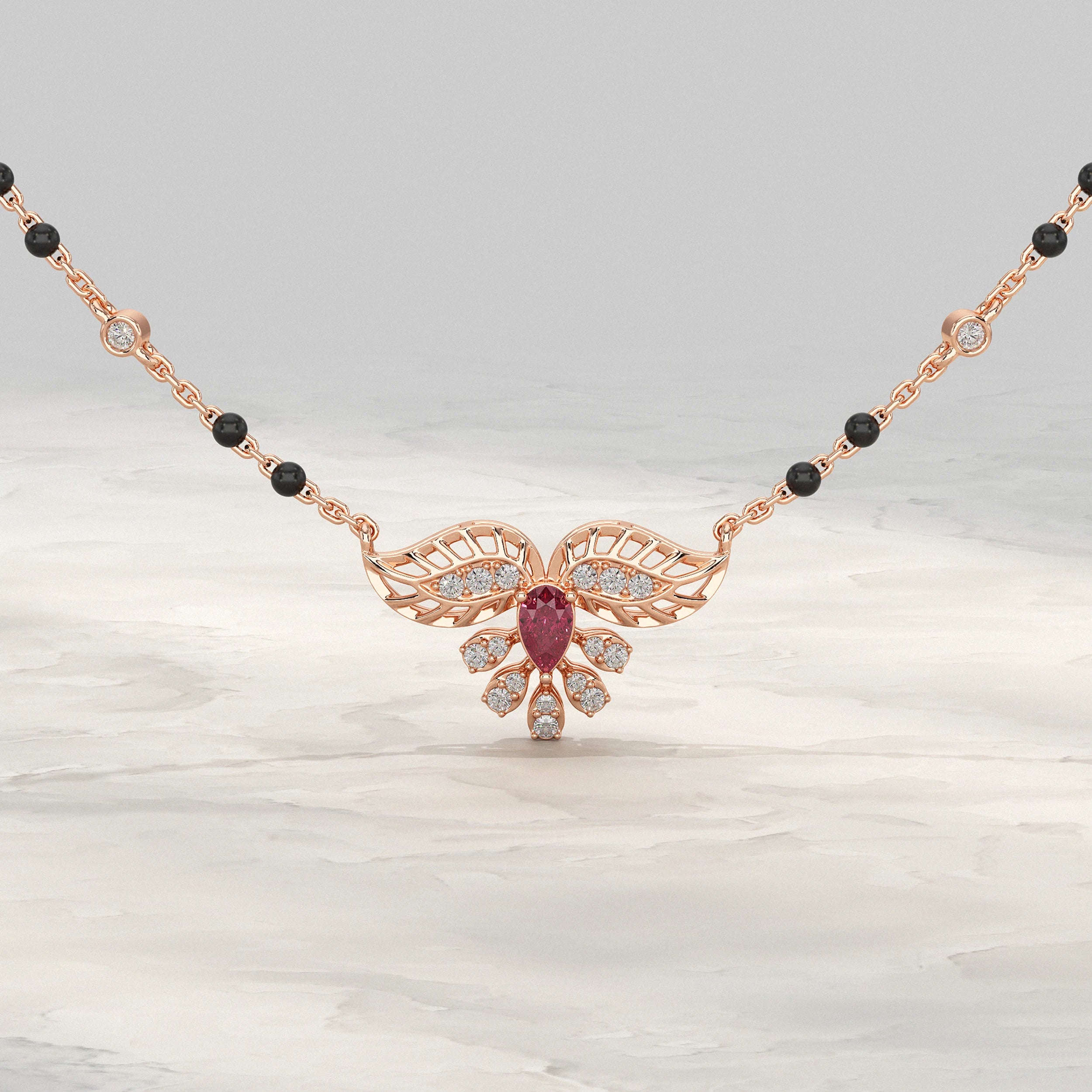 Pear Shaped Lab Diamond Mangalsutra