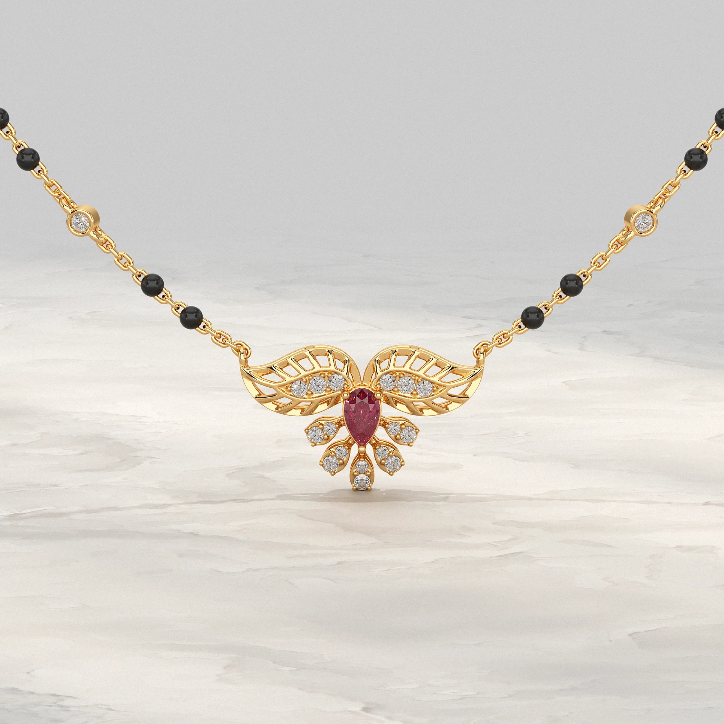 Pear Shaped Lab Diamond Mangalsutra