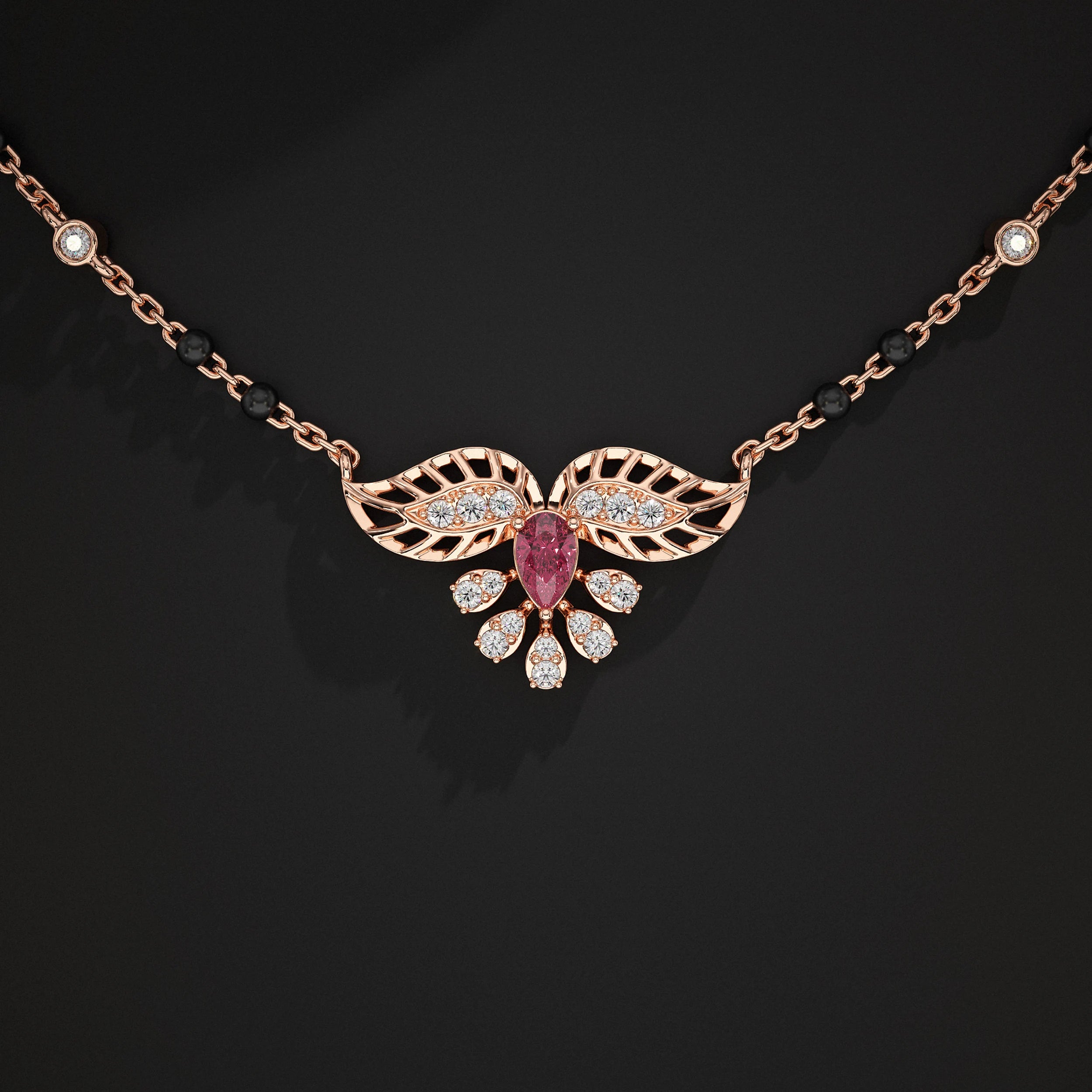Pear Shaped Lab Diamond Mangalsutra
