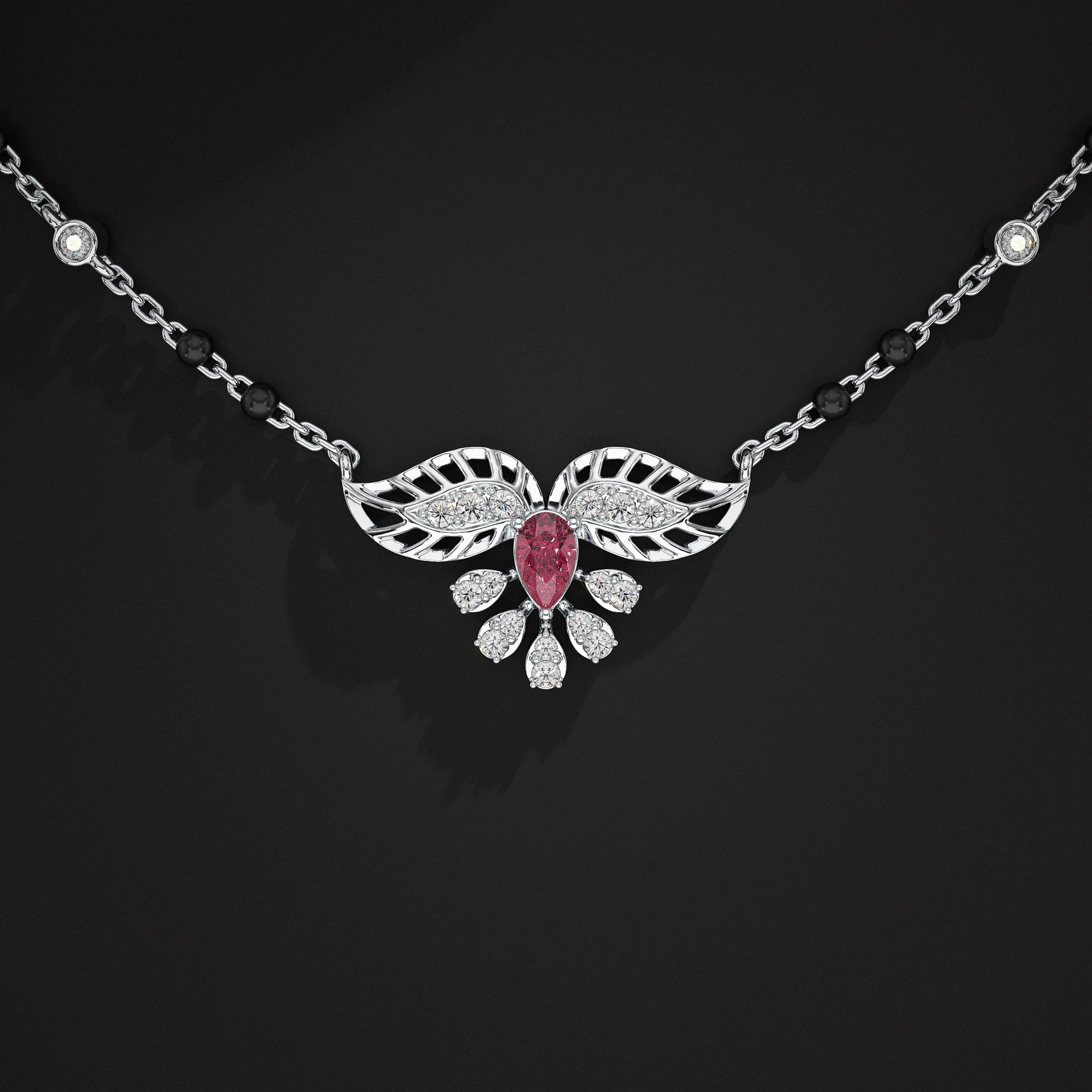 Pear Shaped Lab Diamond Mangalsutra