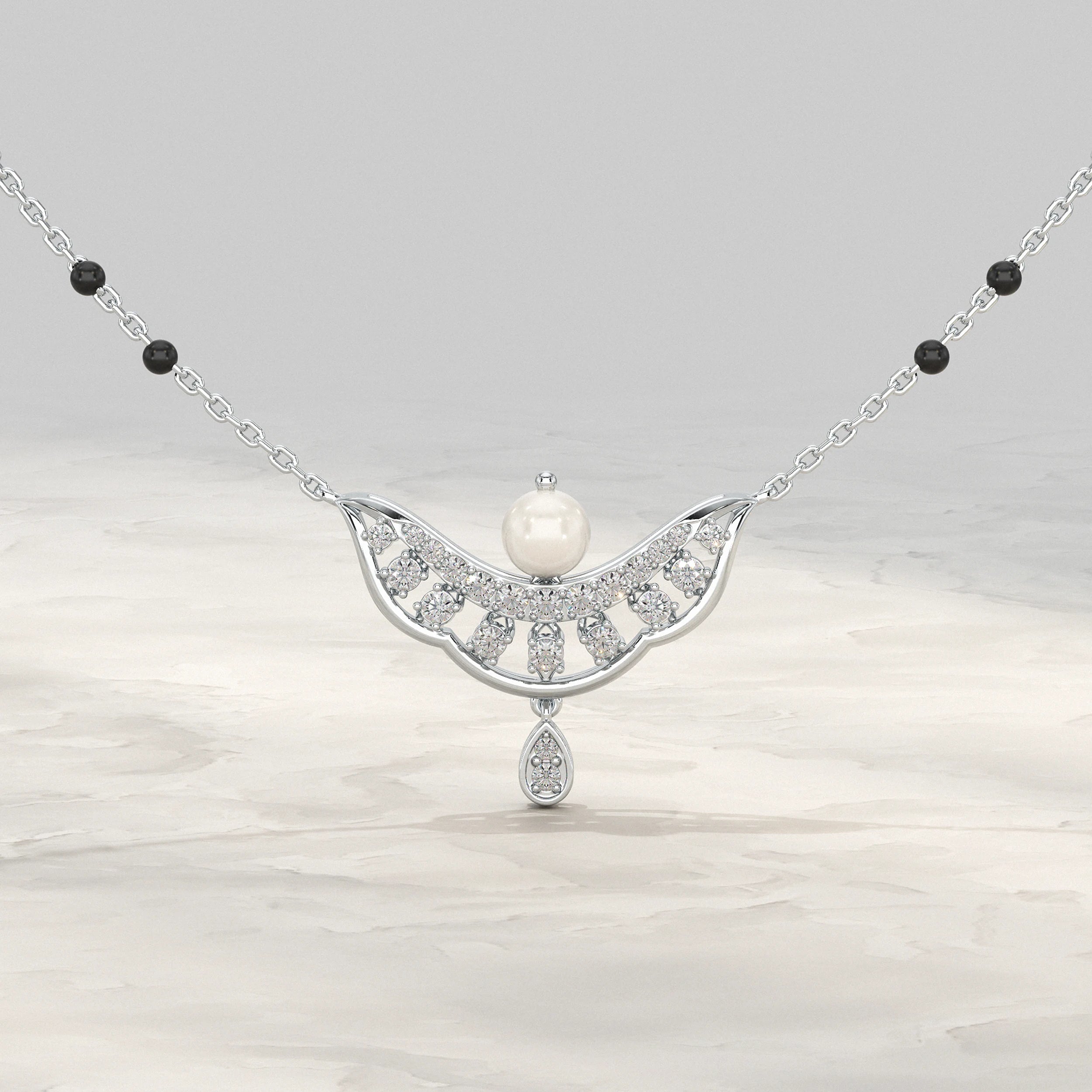Pearl Gemstone Drop Mangalsutra Mangal Sutra