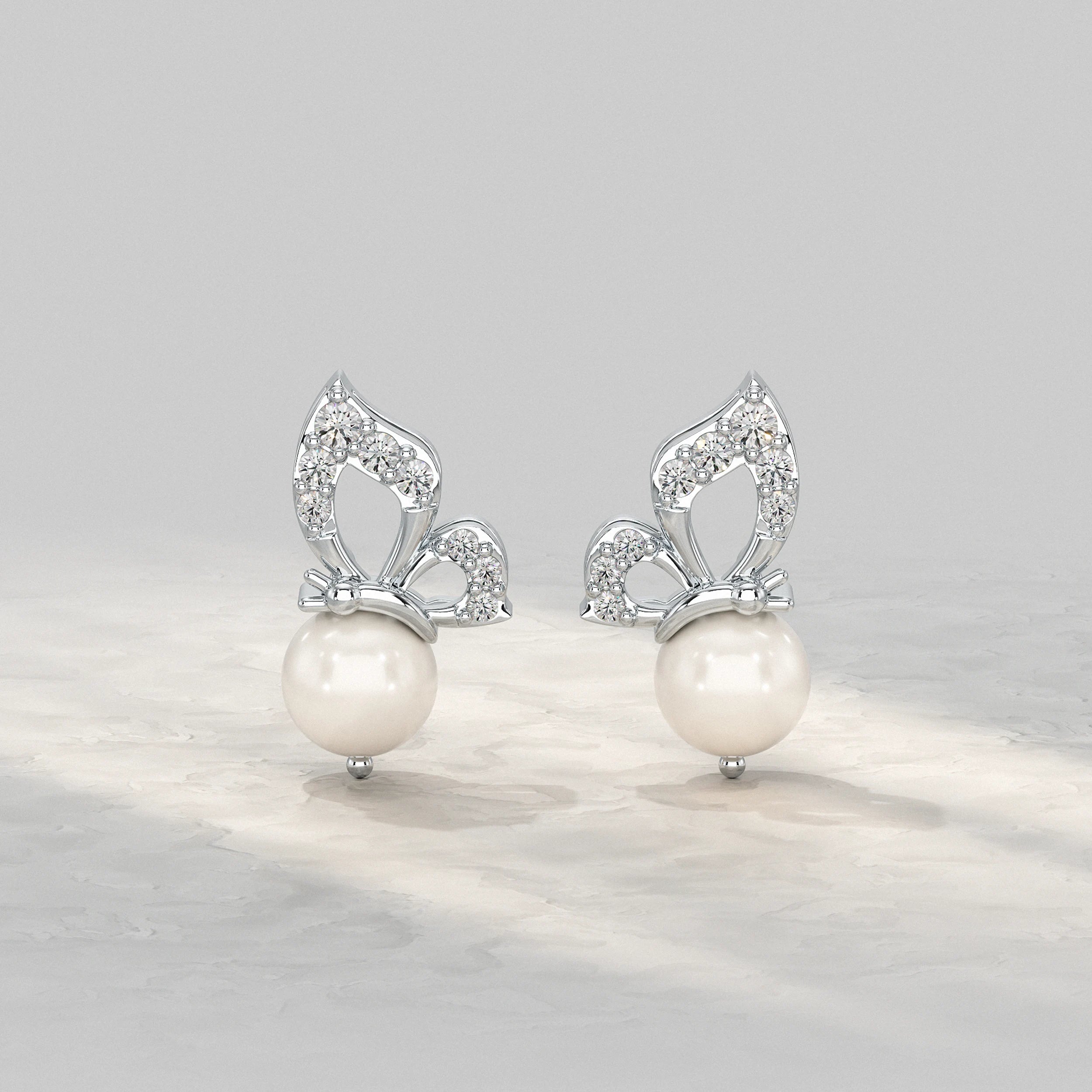 Pearl Butterfly Stud Earring