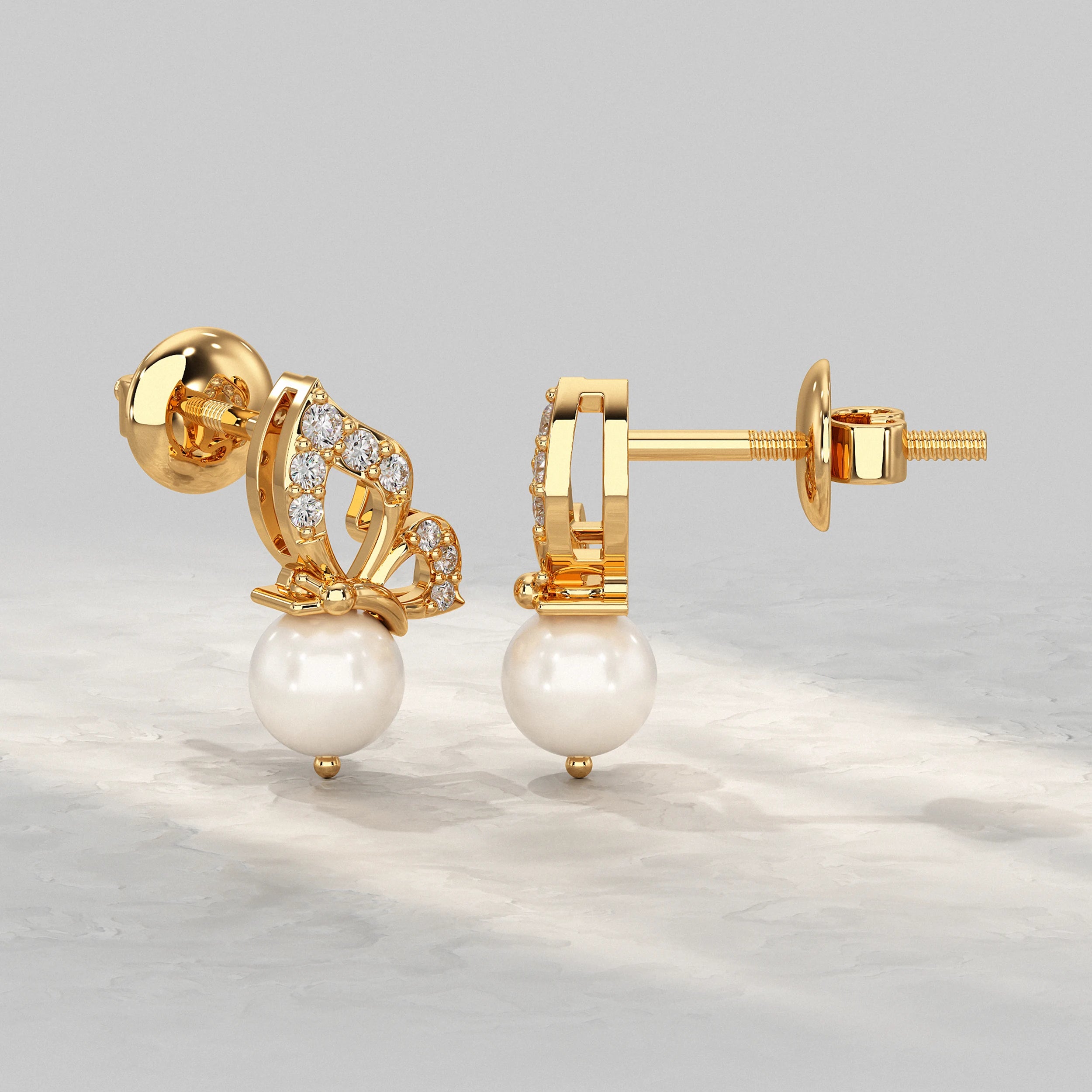 Pearl Butterfly Stud Earring