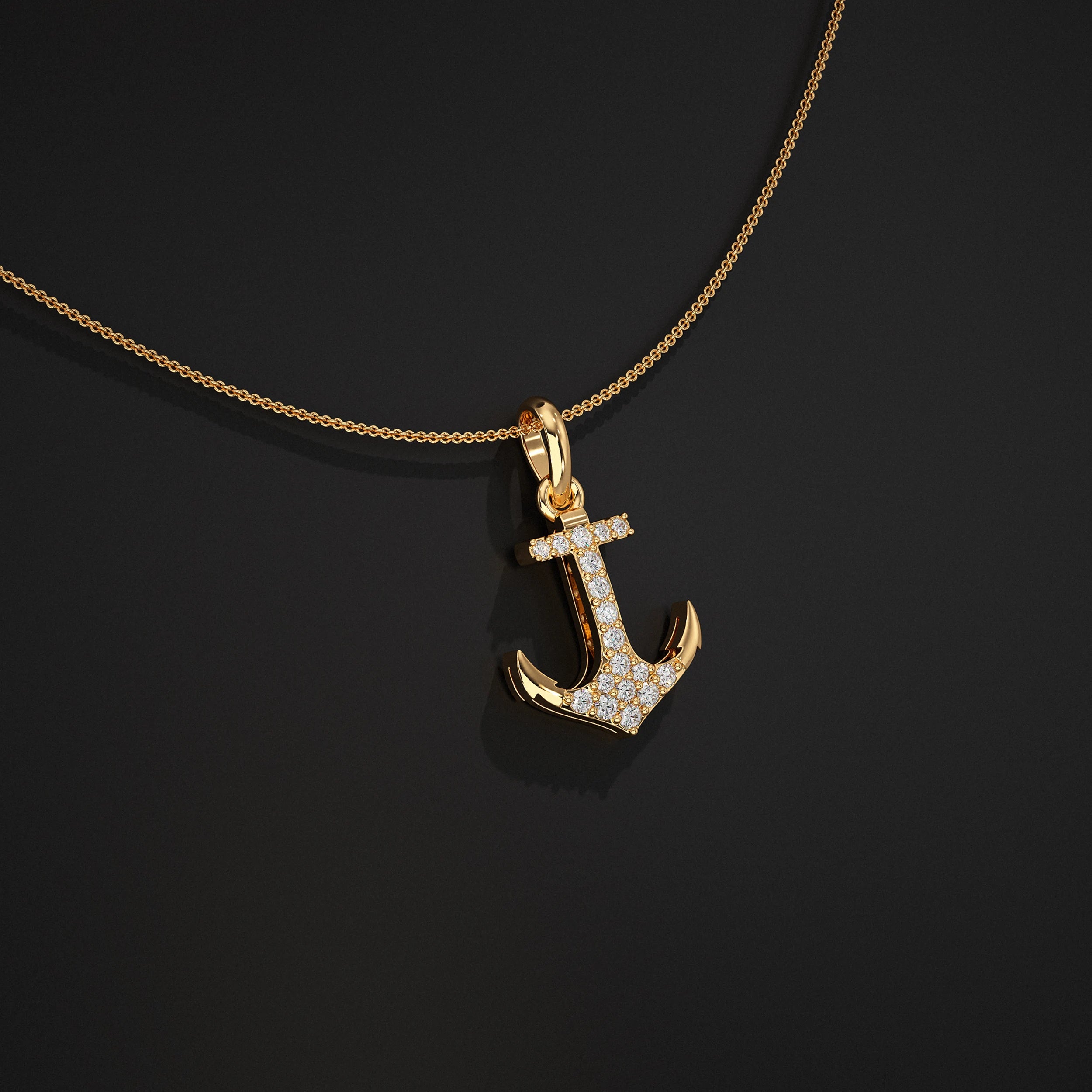 Anchor Lab Grown Diamond Pendants For Men`s