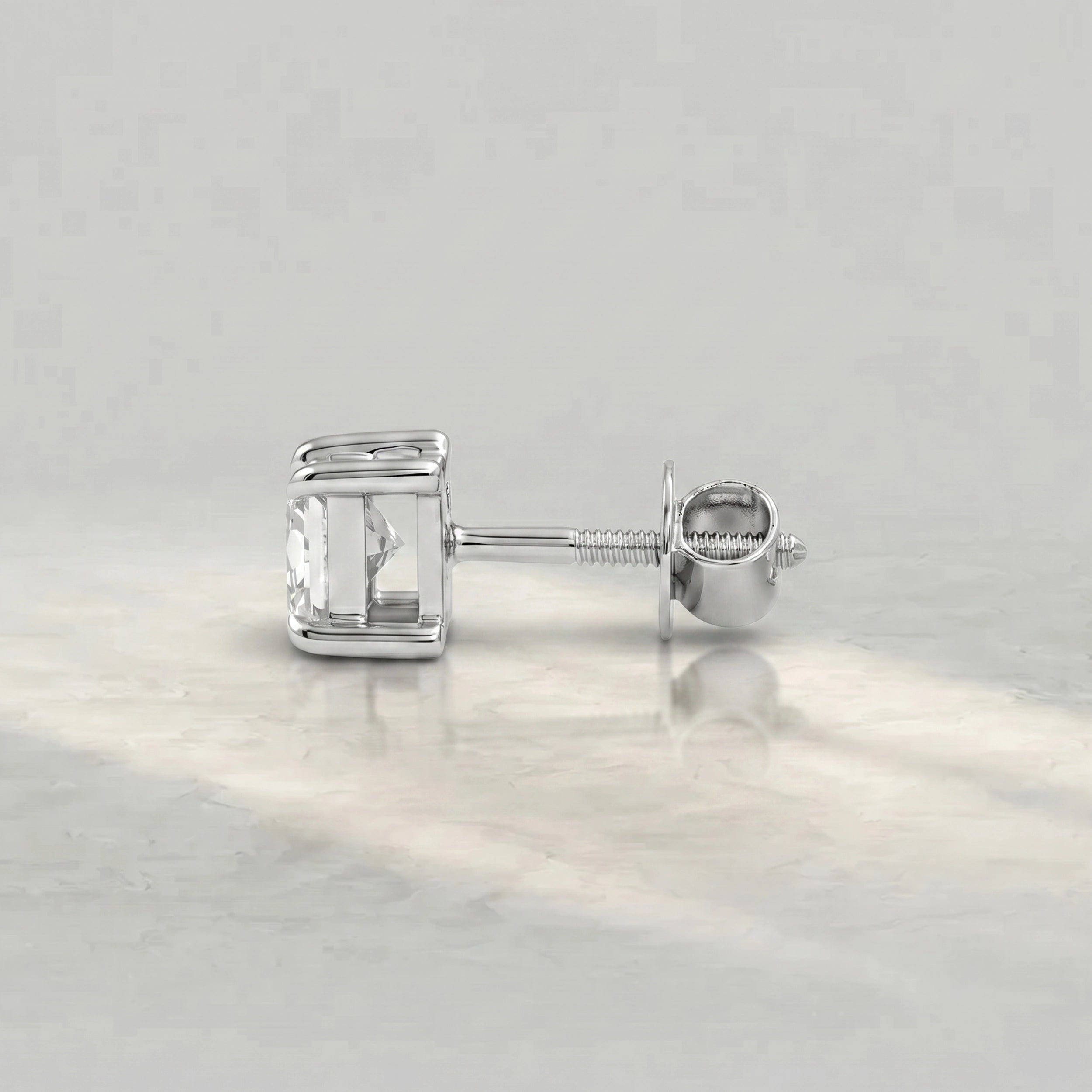 Princess Lab Grown Diamond Men's Stud Earrings