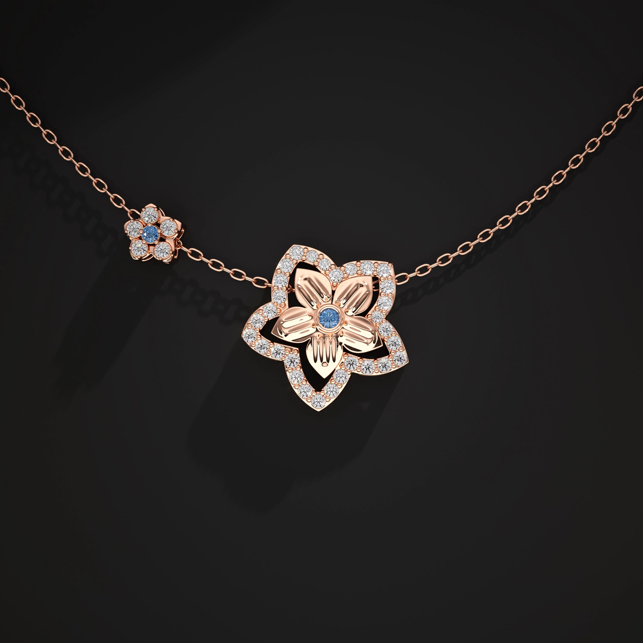 Flower Halo Lab Diamond Pendant