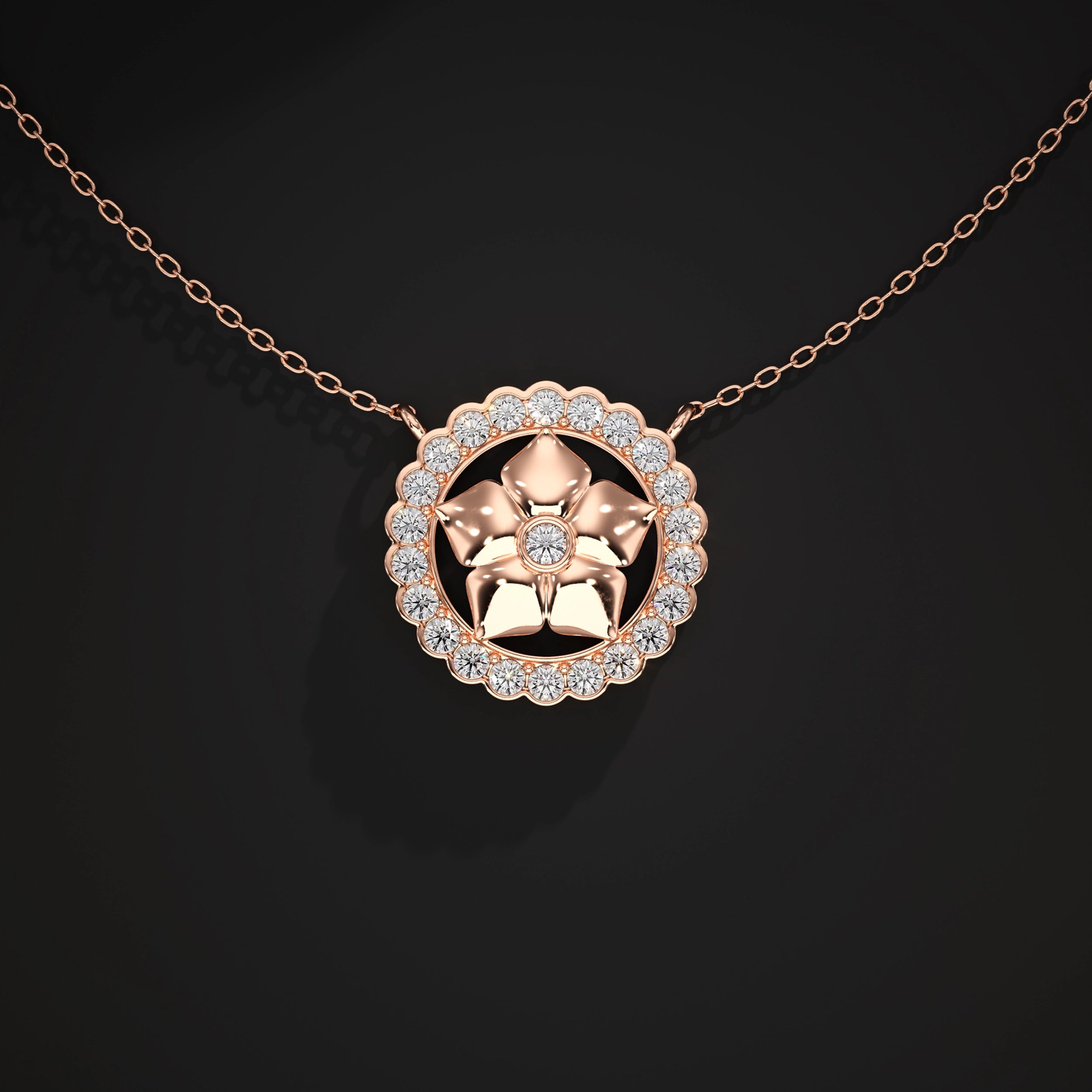 Floral Lab Diamond Pendant