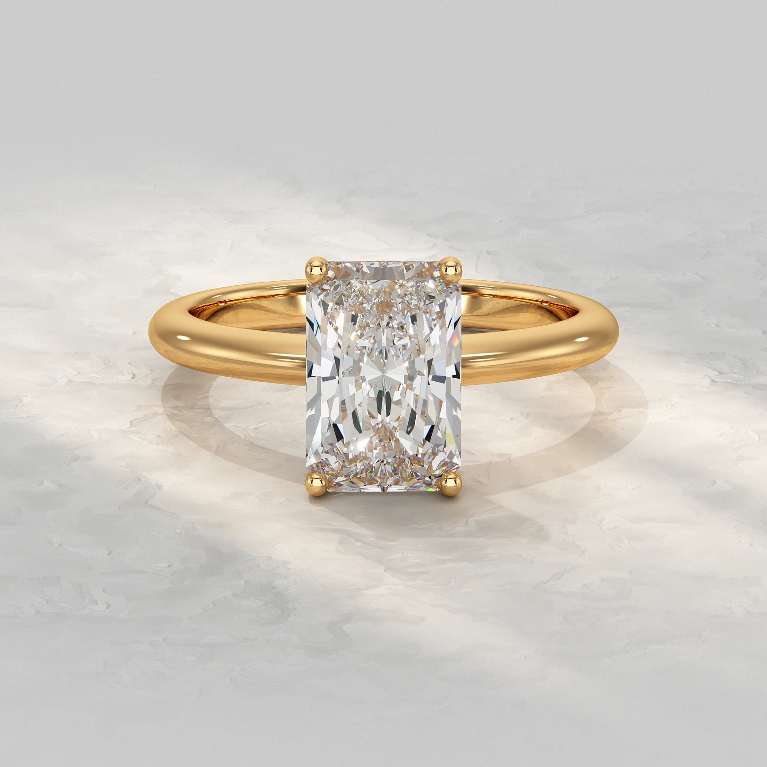 Radiant Lab Diamond Solitaire Engagement Ring