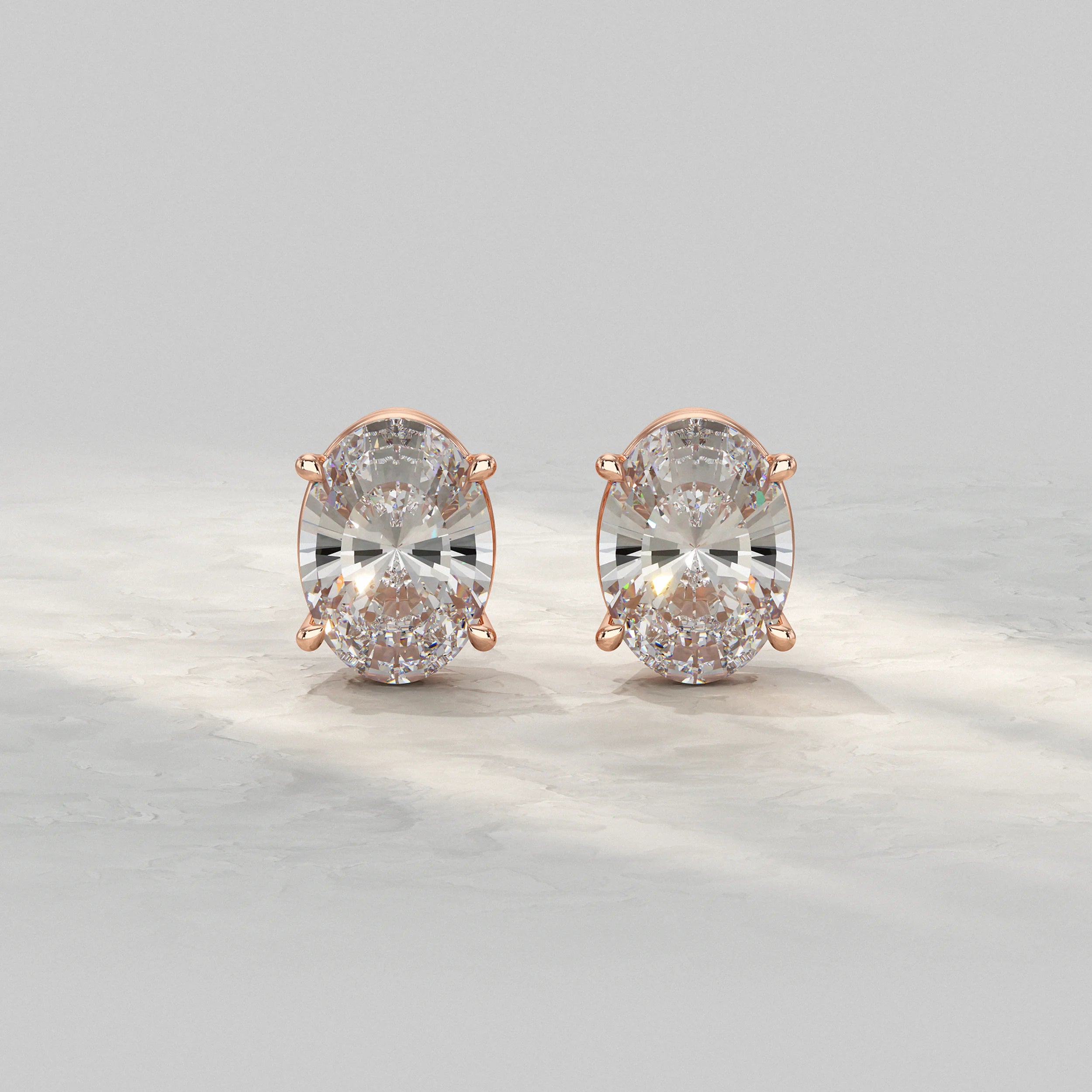 Oval Lab Diamond Stud Earrings