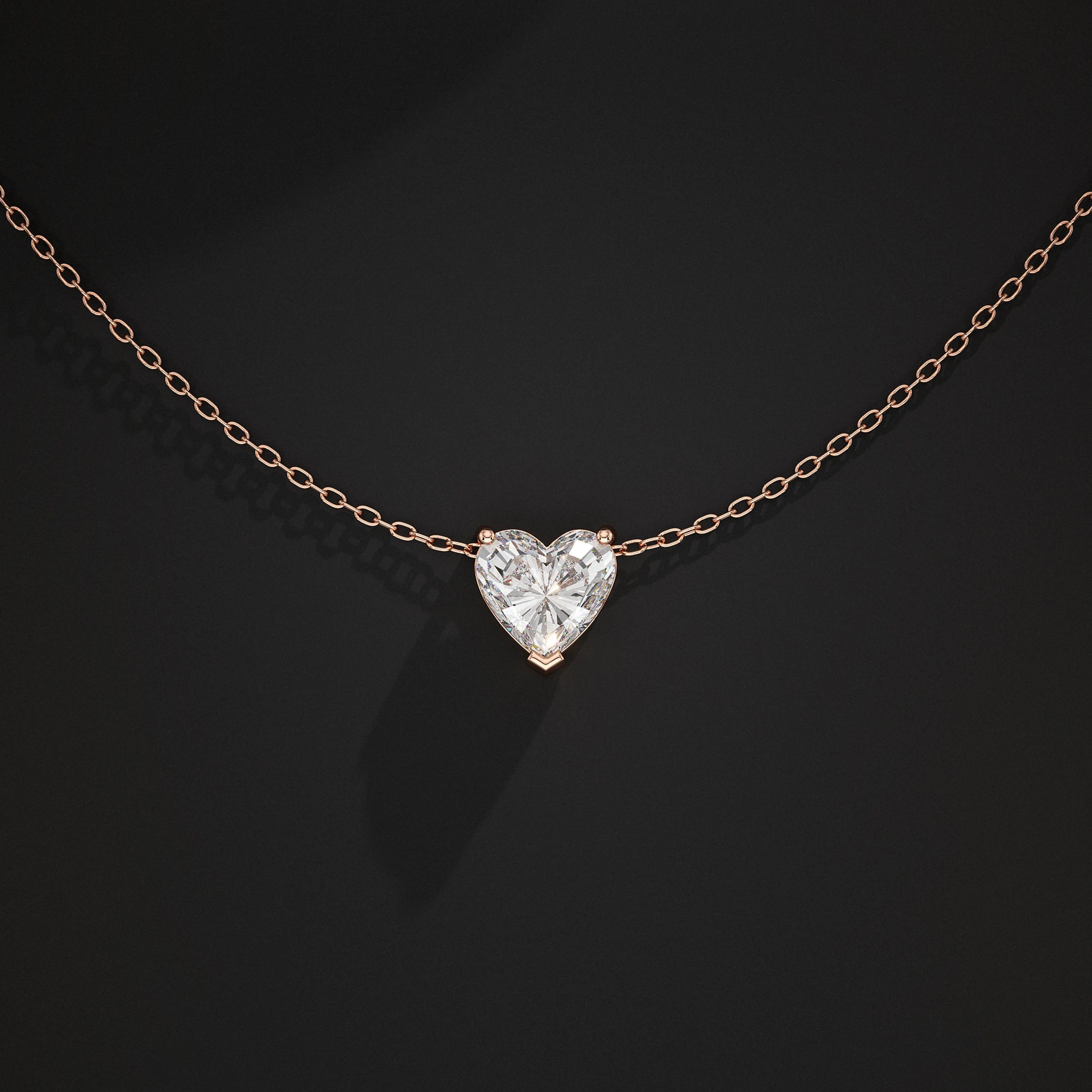 Heart Lab Grown Diamond Solitaire Pendant