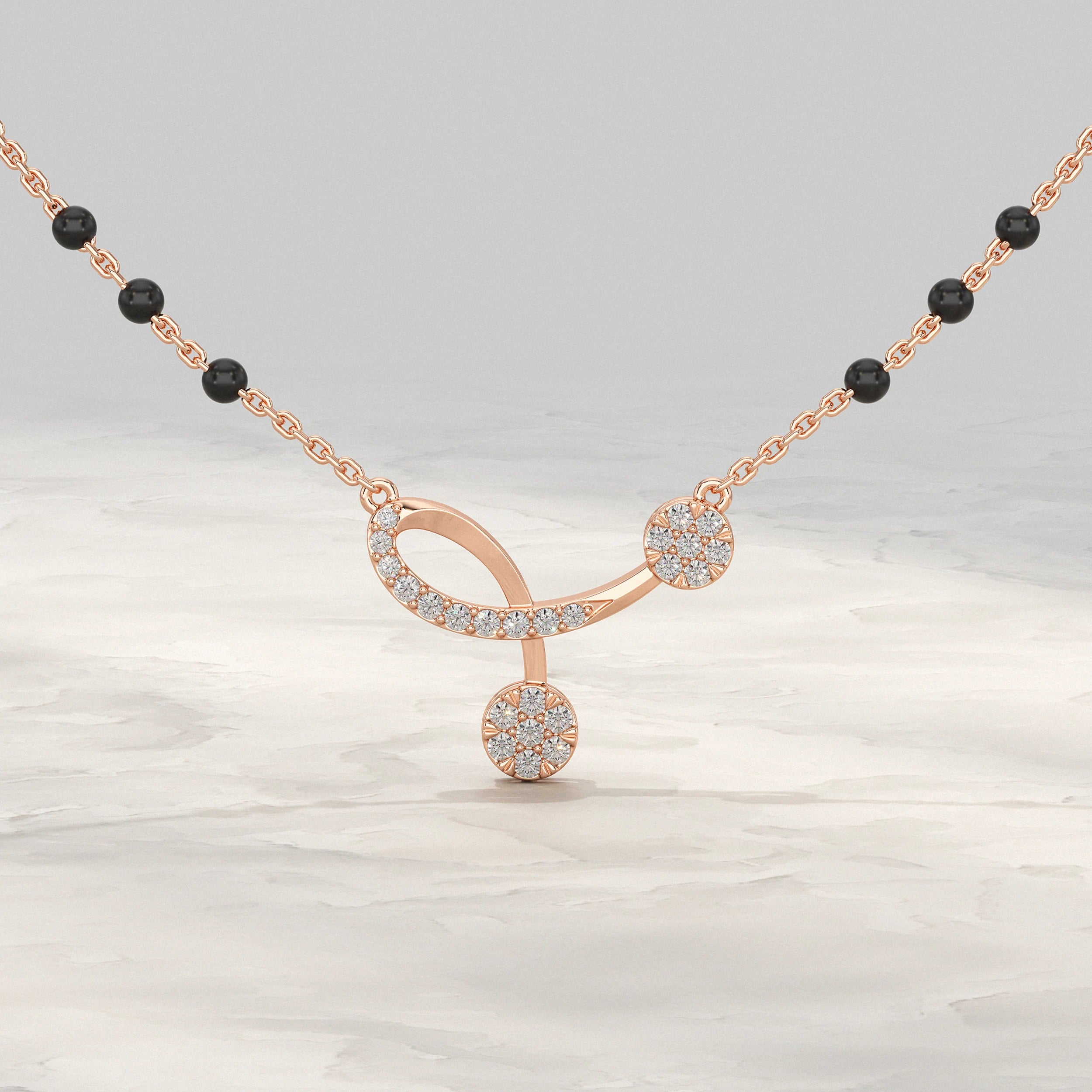 Twisted Lab Grown Diamond Mangalsutra