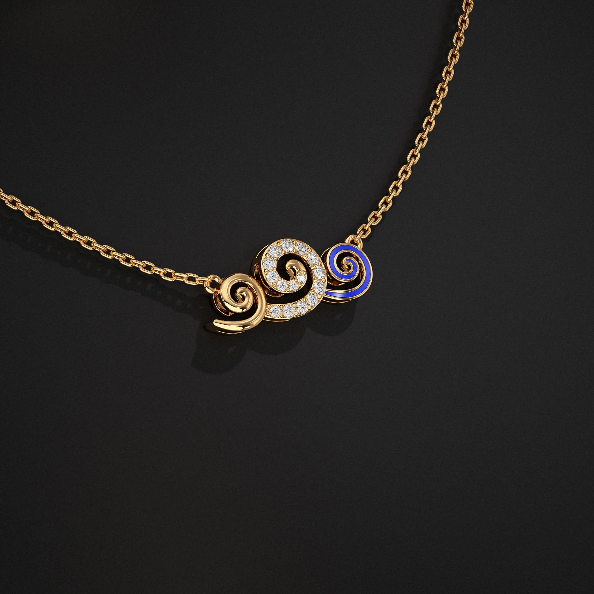 Rose Gold Spiral Pendant Necklace