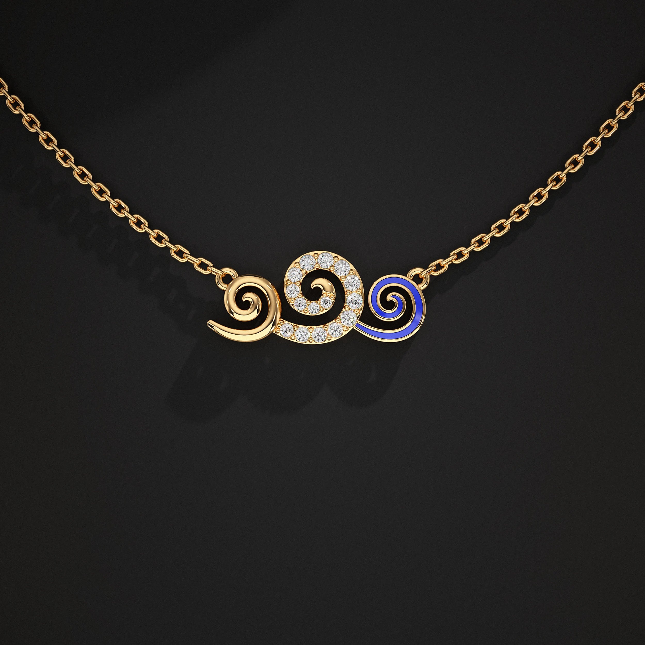 Rose Gold Spiral Pendant Necklace