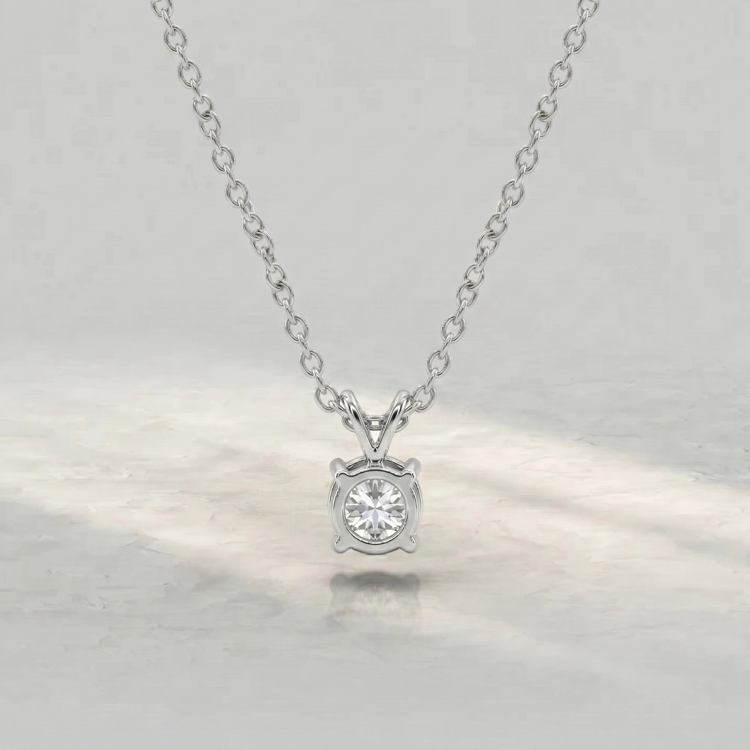 Round Lab Diamond Bail Pendant