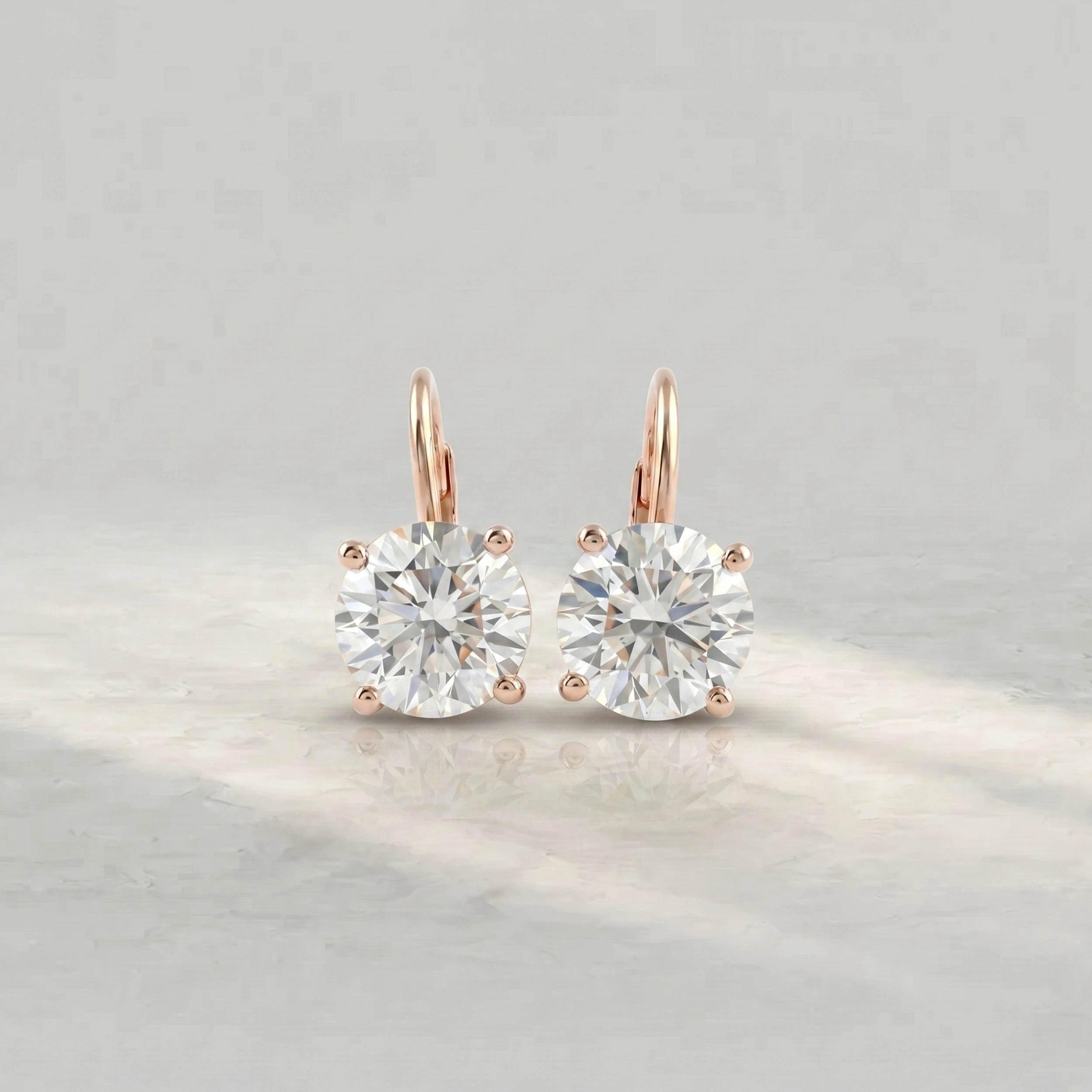 Round Cut Lab Diamond Solitaire Drop Earring