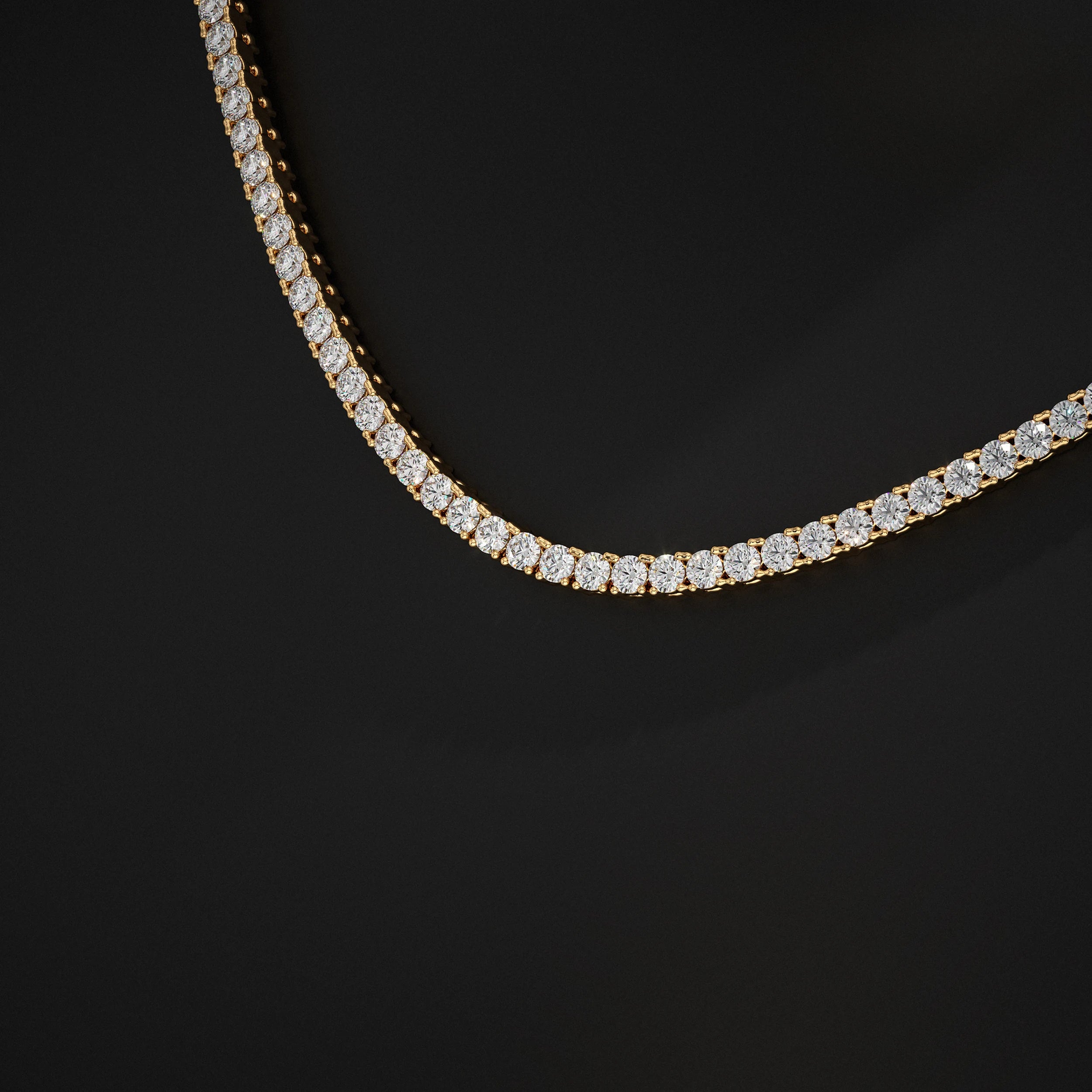 Round Lab Diamond Tennis Necklace