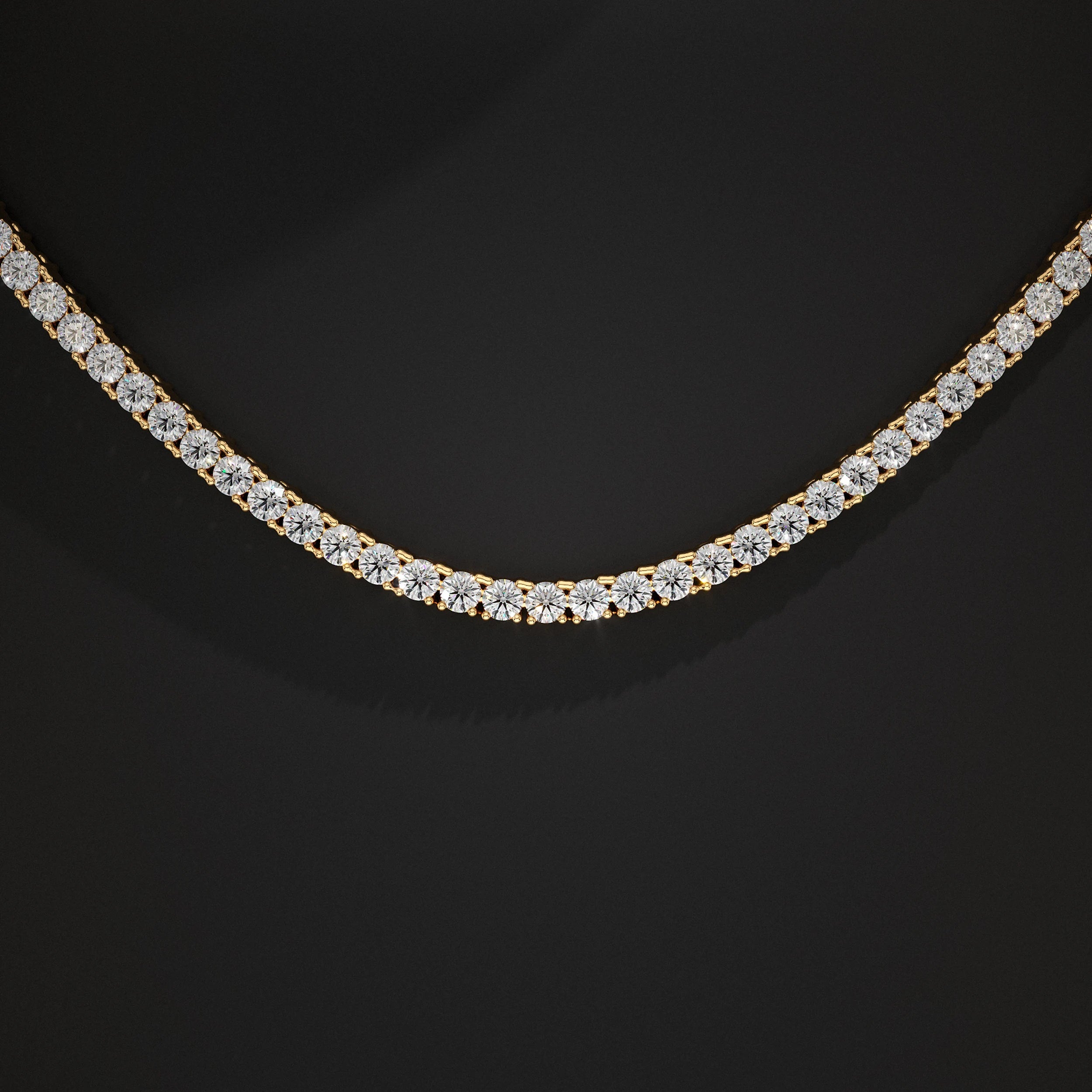 Round Lab Diamond Tennis Necklace