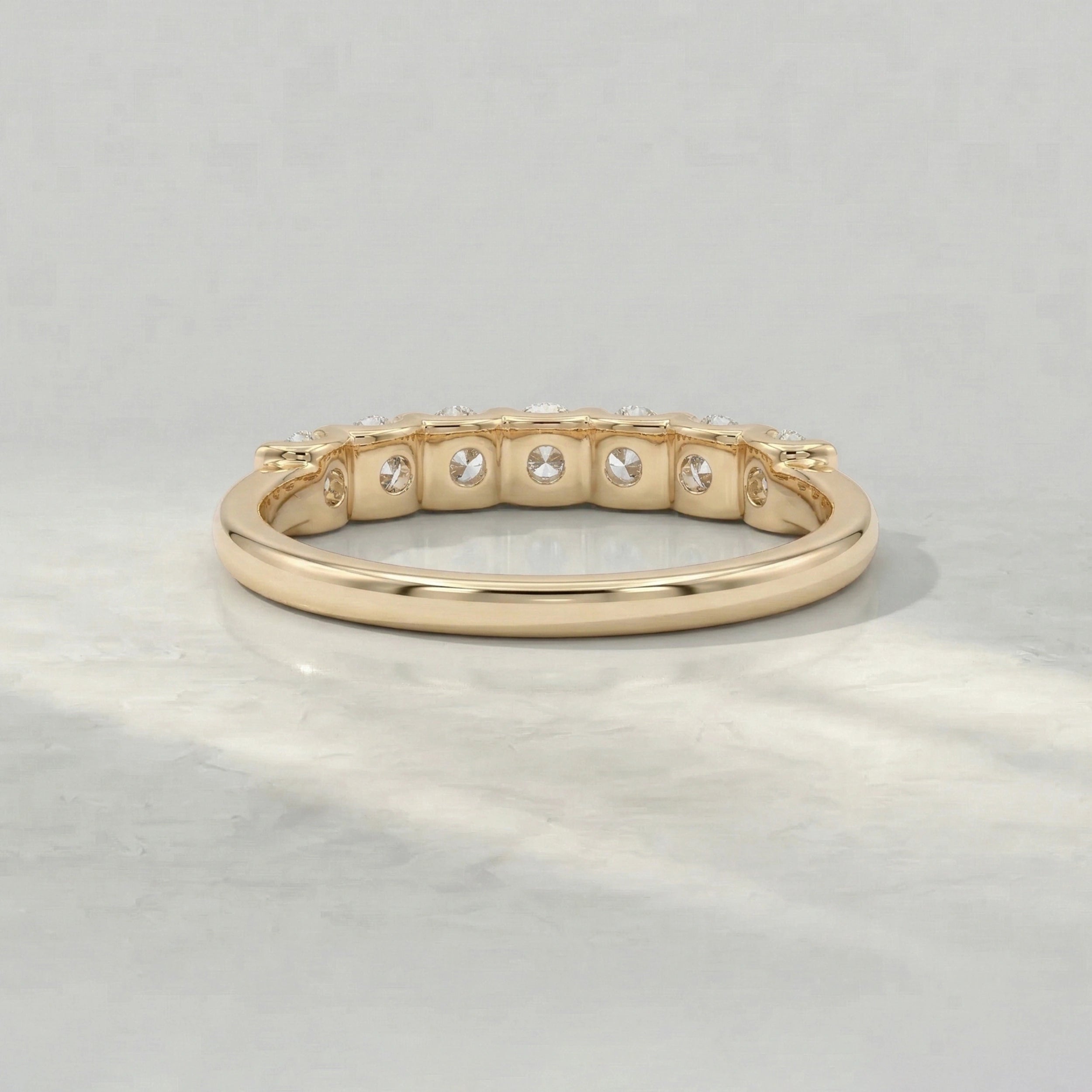 7 Stone Round Cut Anniversary Band Rings
