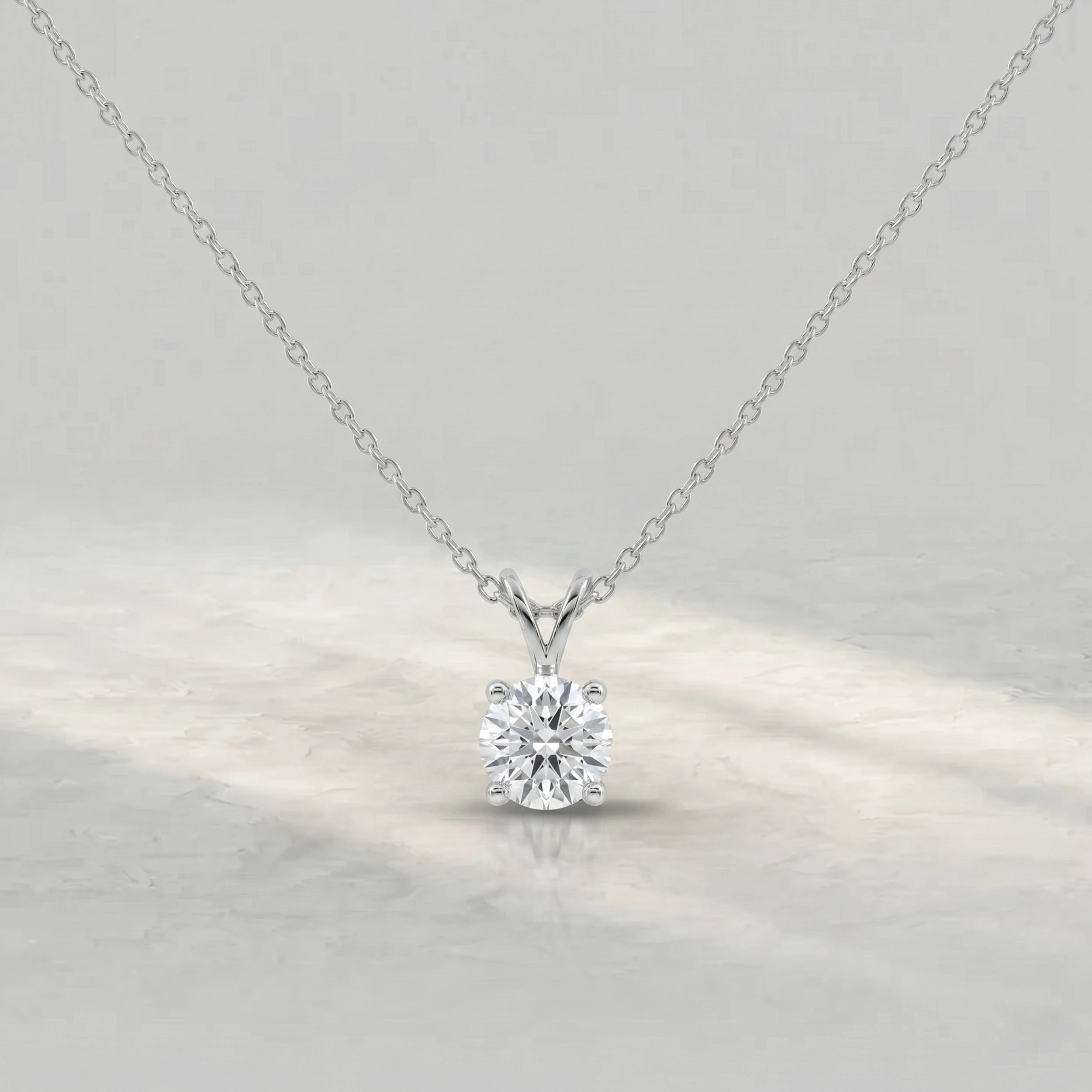 Round Lab Diamond Bail Pendant