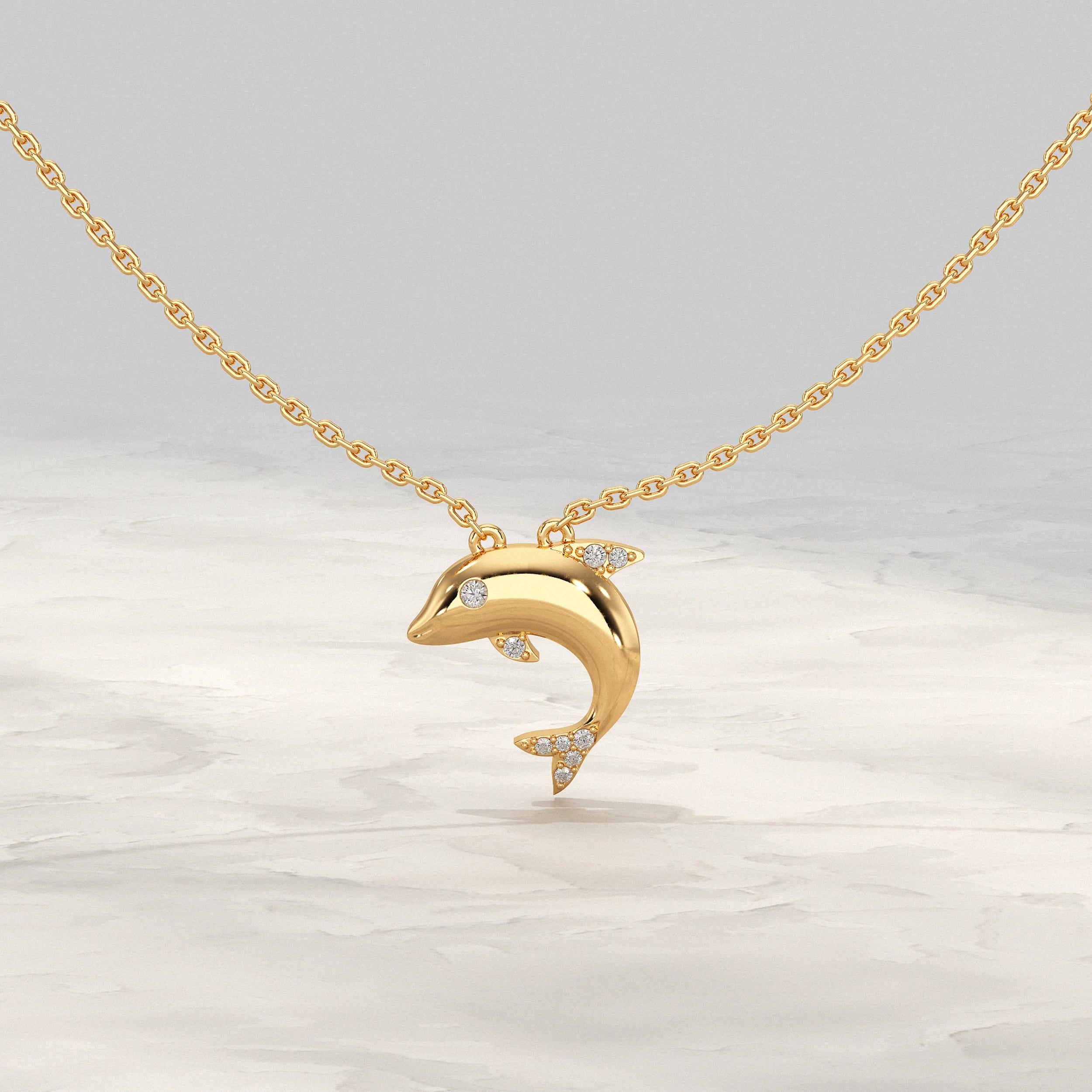 Yellow Gold Dolphin Pendant