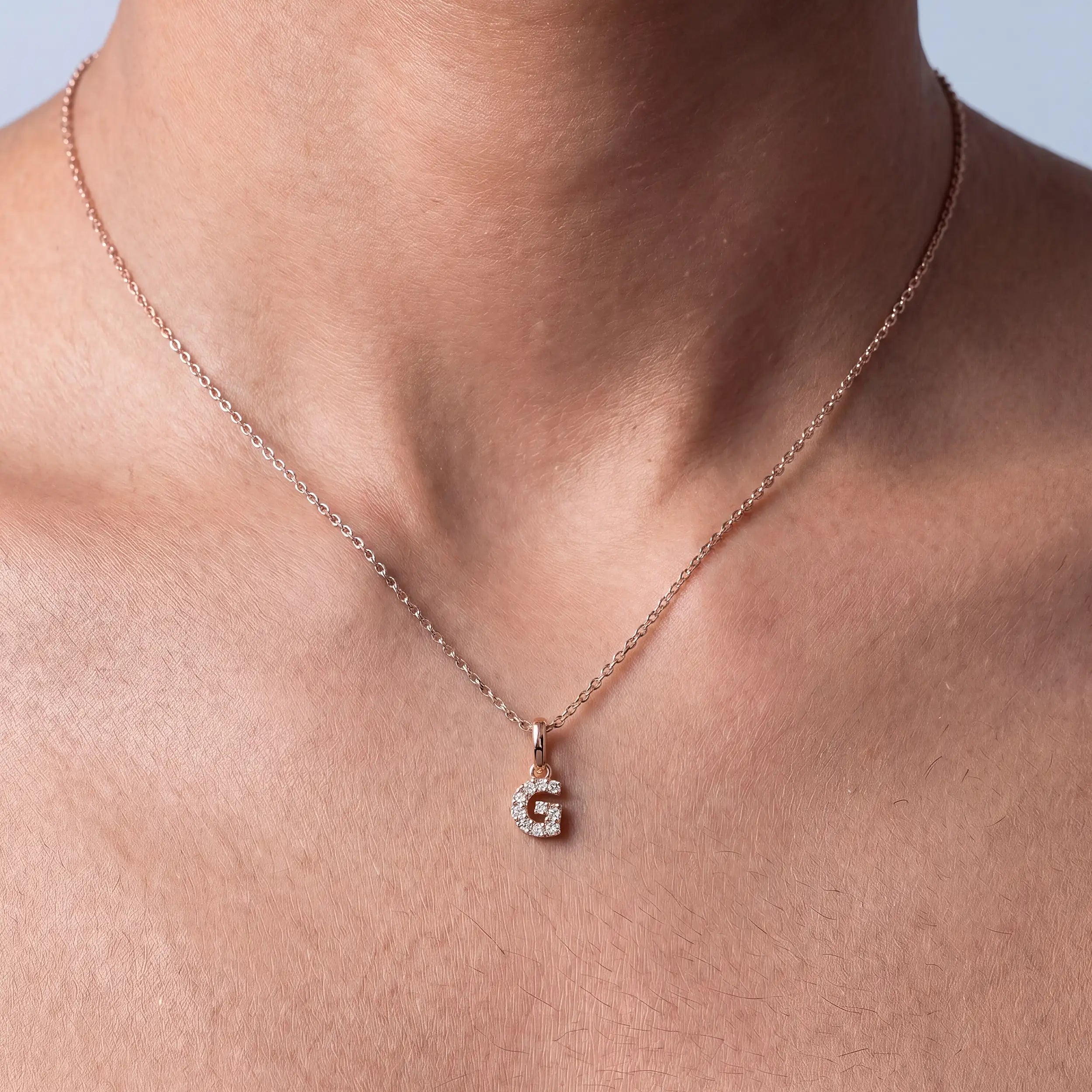 Round Diamond Intial Letter Pendant