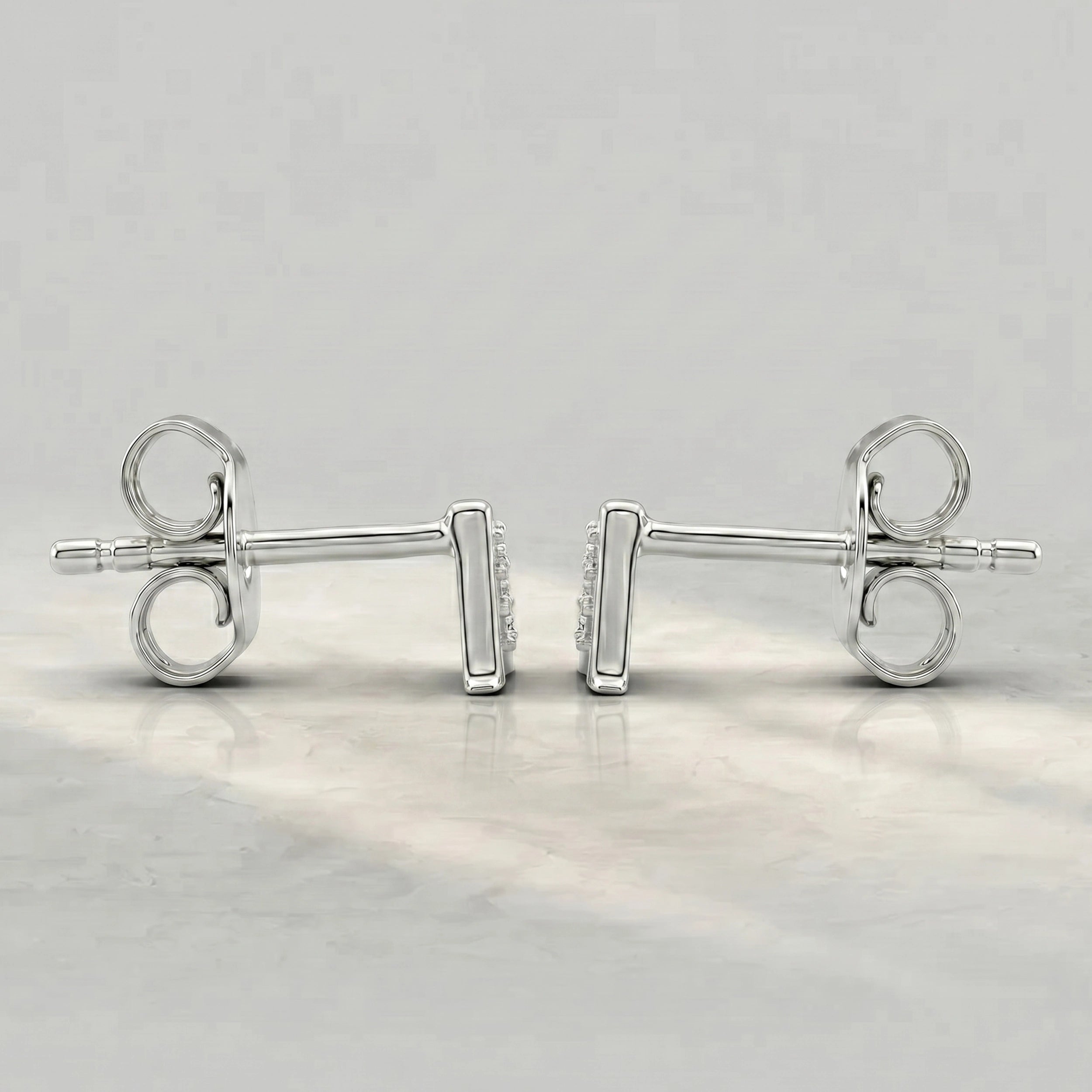 Initial Letter Lab Diamond stud earrings