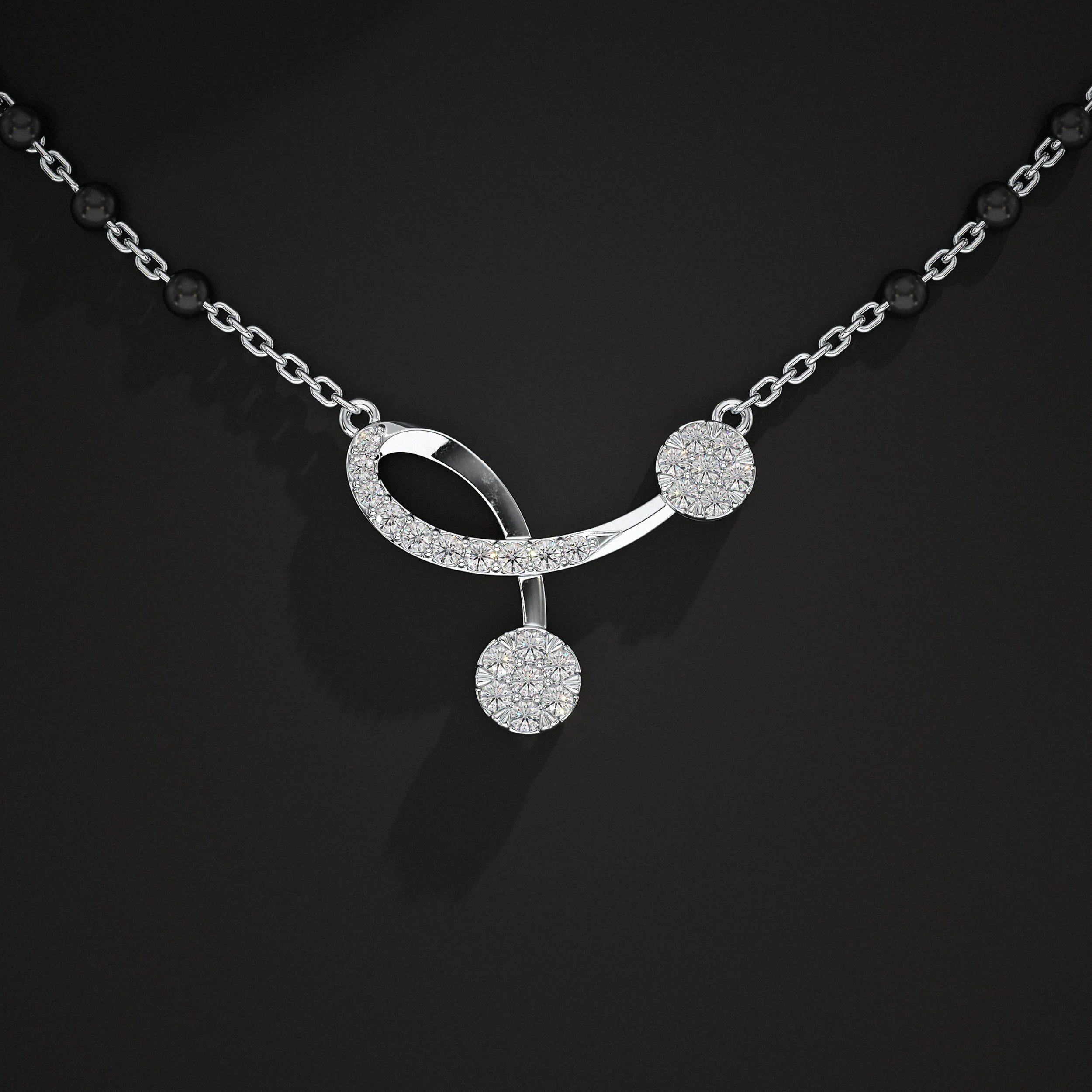 Twisted Lab Grown Diamond Mangalsutra