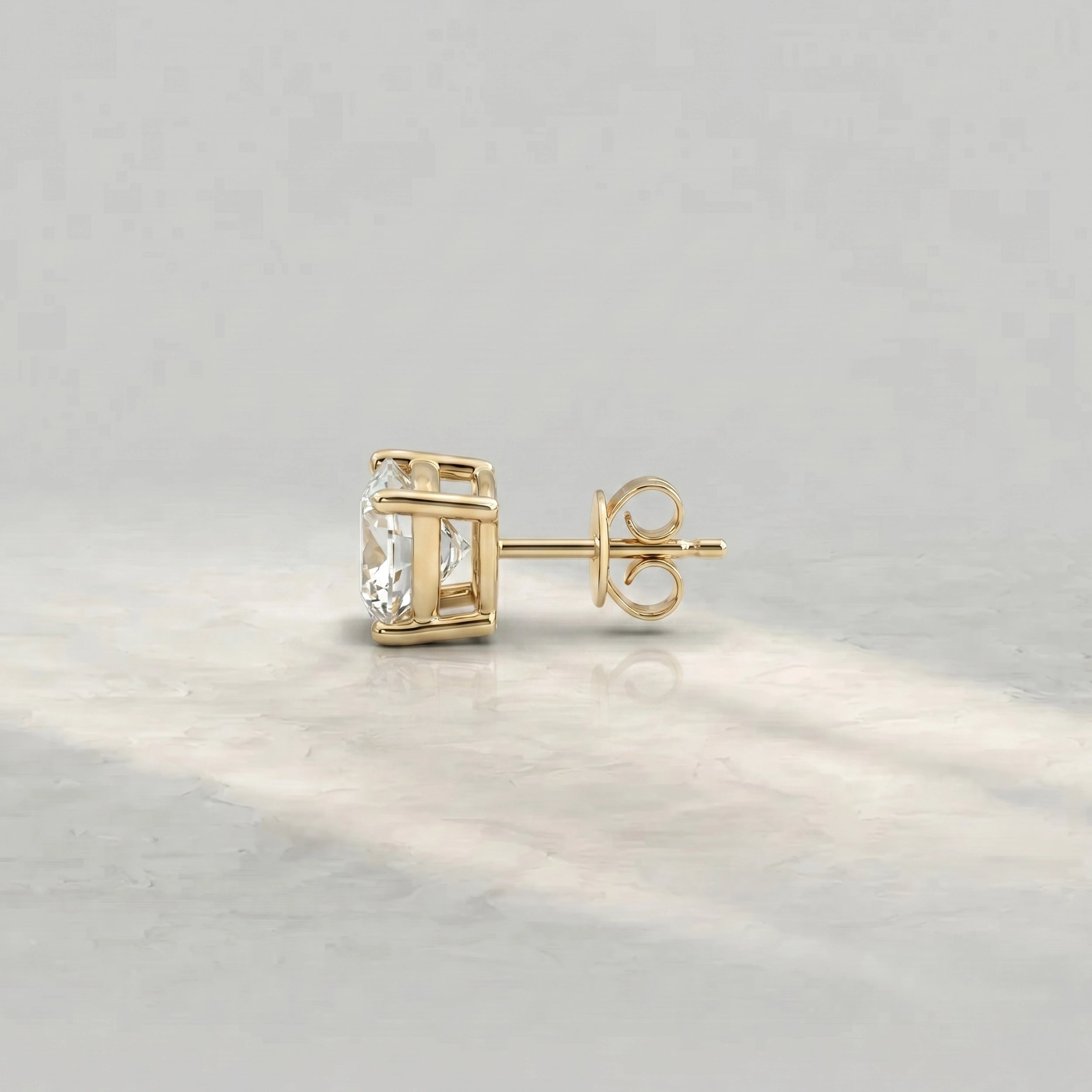 Round Lab Diamond Men's Stud Earrings