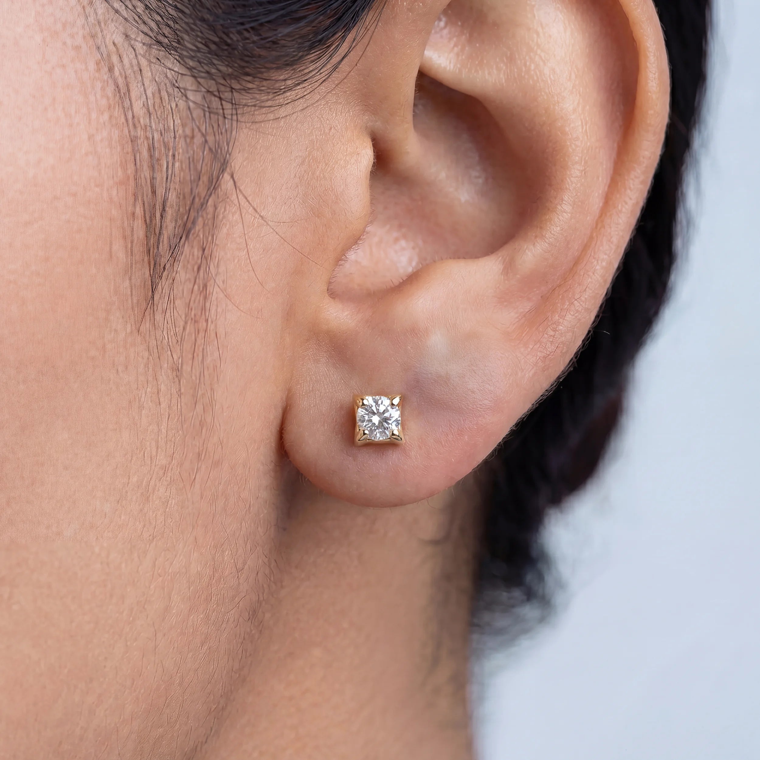Sparkly Star Shape Lab Diamond Stud Earrings