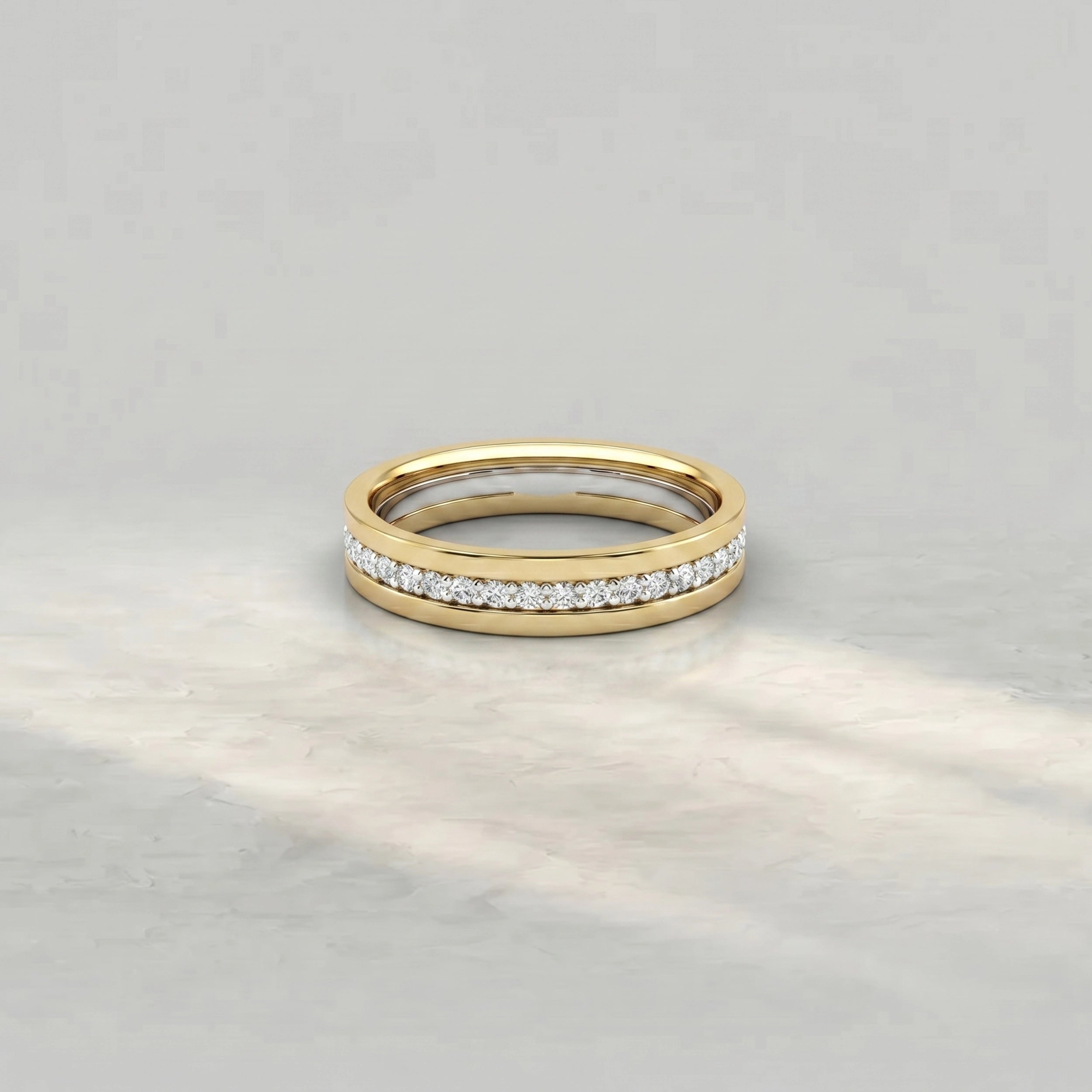 Channel Set Two Tone Lab Diamond Men's Band