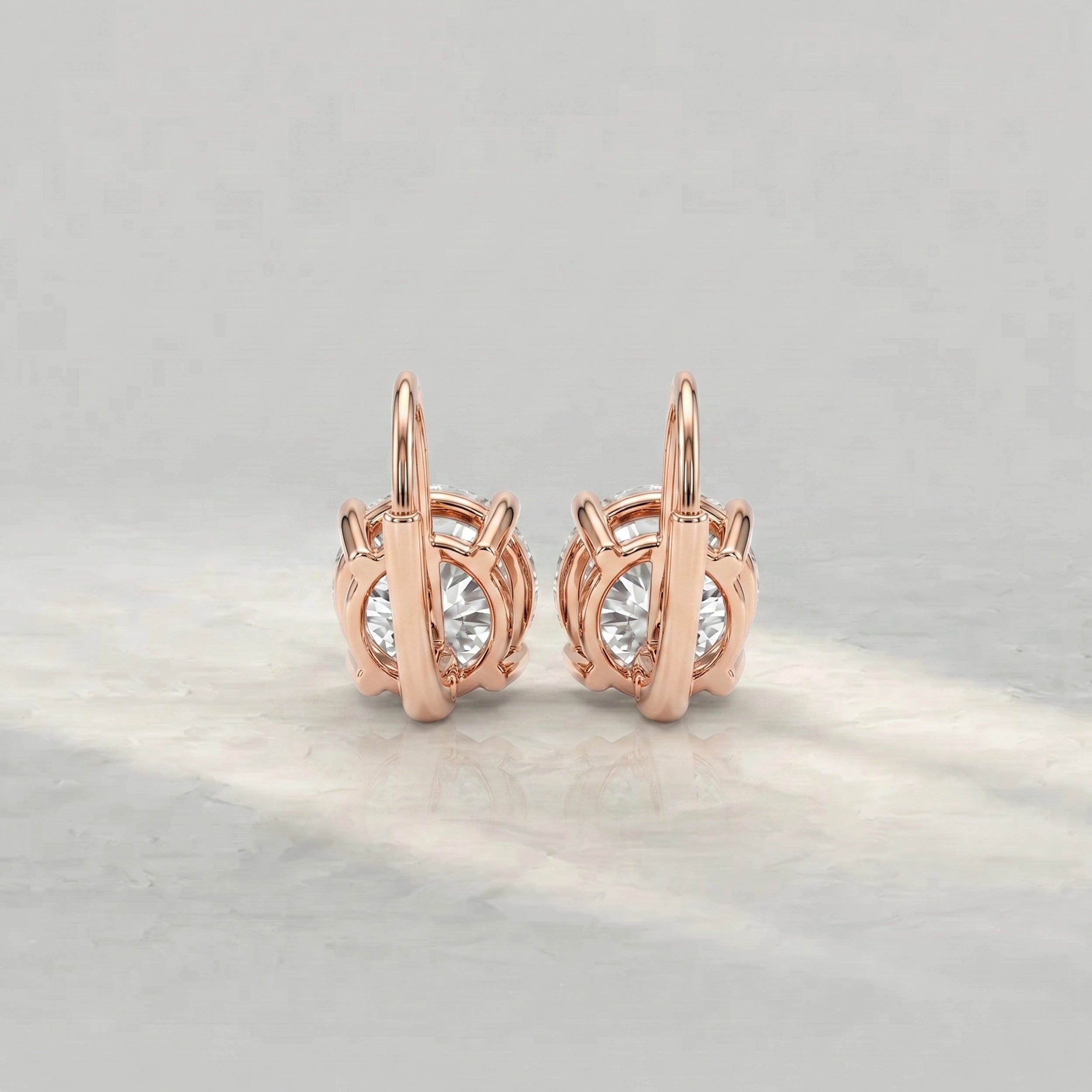Round Cut Lab Diamond Solitaire Drop Earring