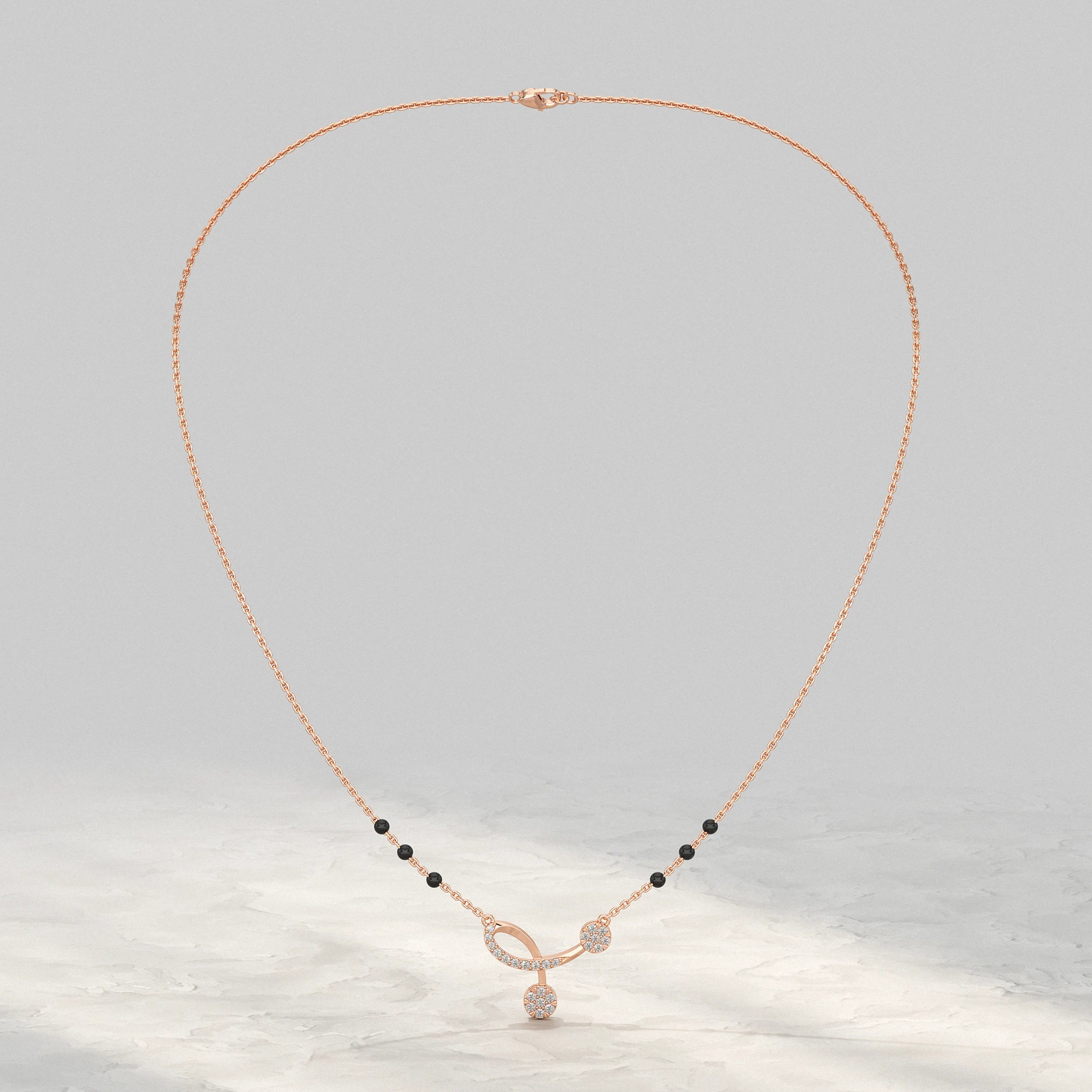 Twisted Lab Grown Diamond Mangalsutra