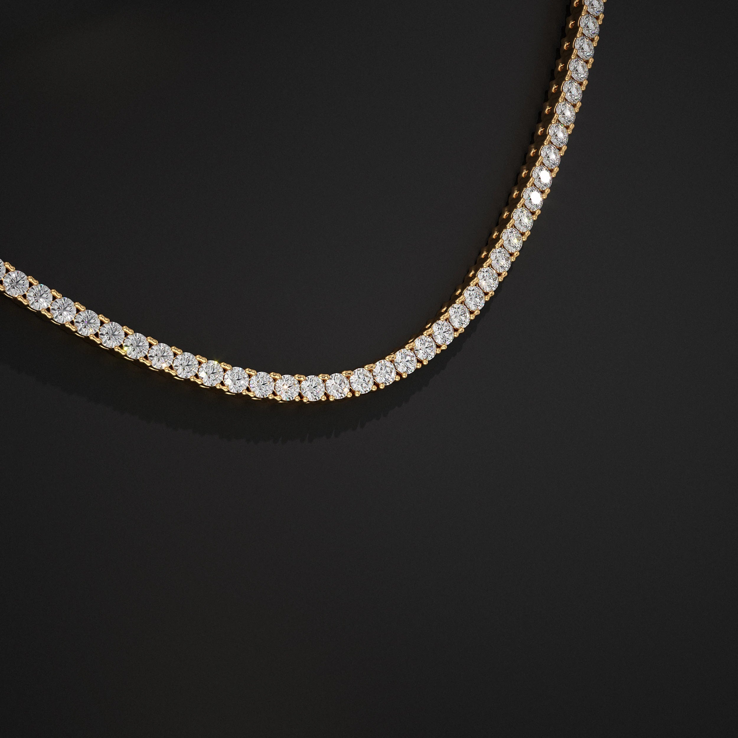 Round Lab Diamond Tennis Necklace