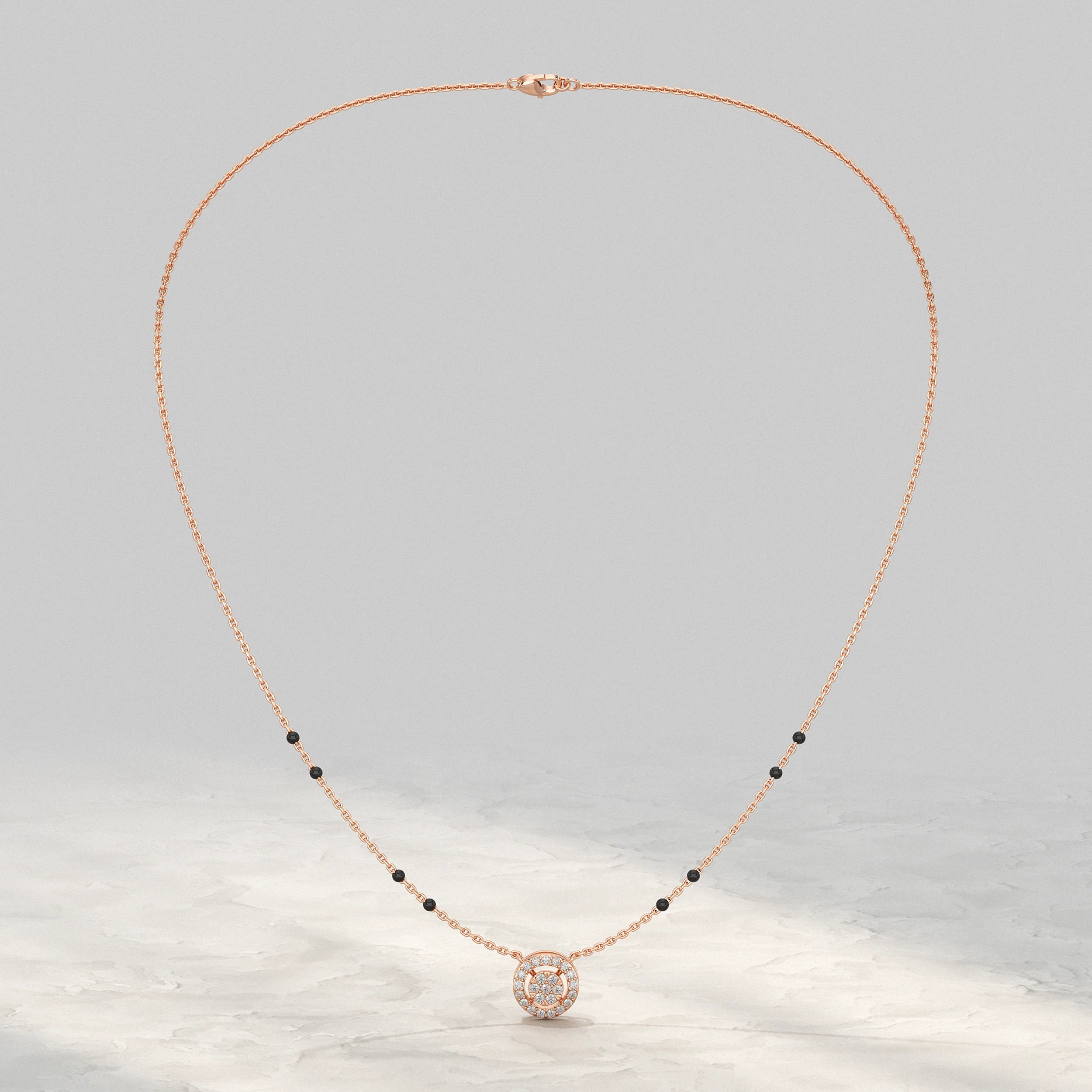 Round Shape Lab Diamond Mangalsutra