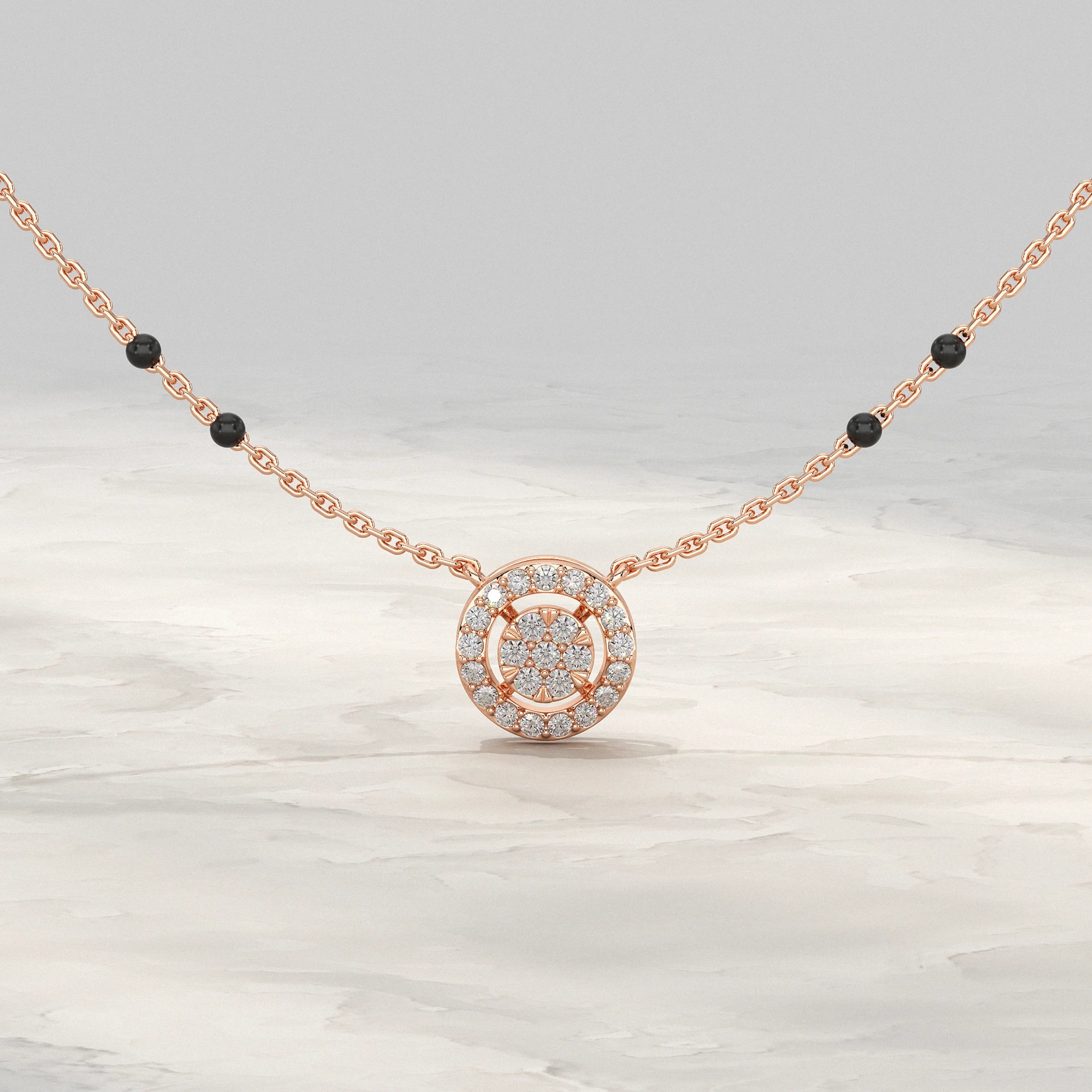 Round Shape Lab Diamond Mangalsutra
